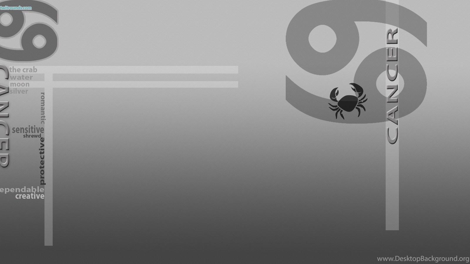 1600x900 Zodiac Sign Cancer, Gray Background Wallpaper And Image. Desktop Background