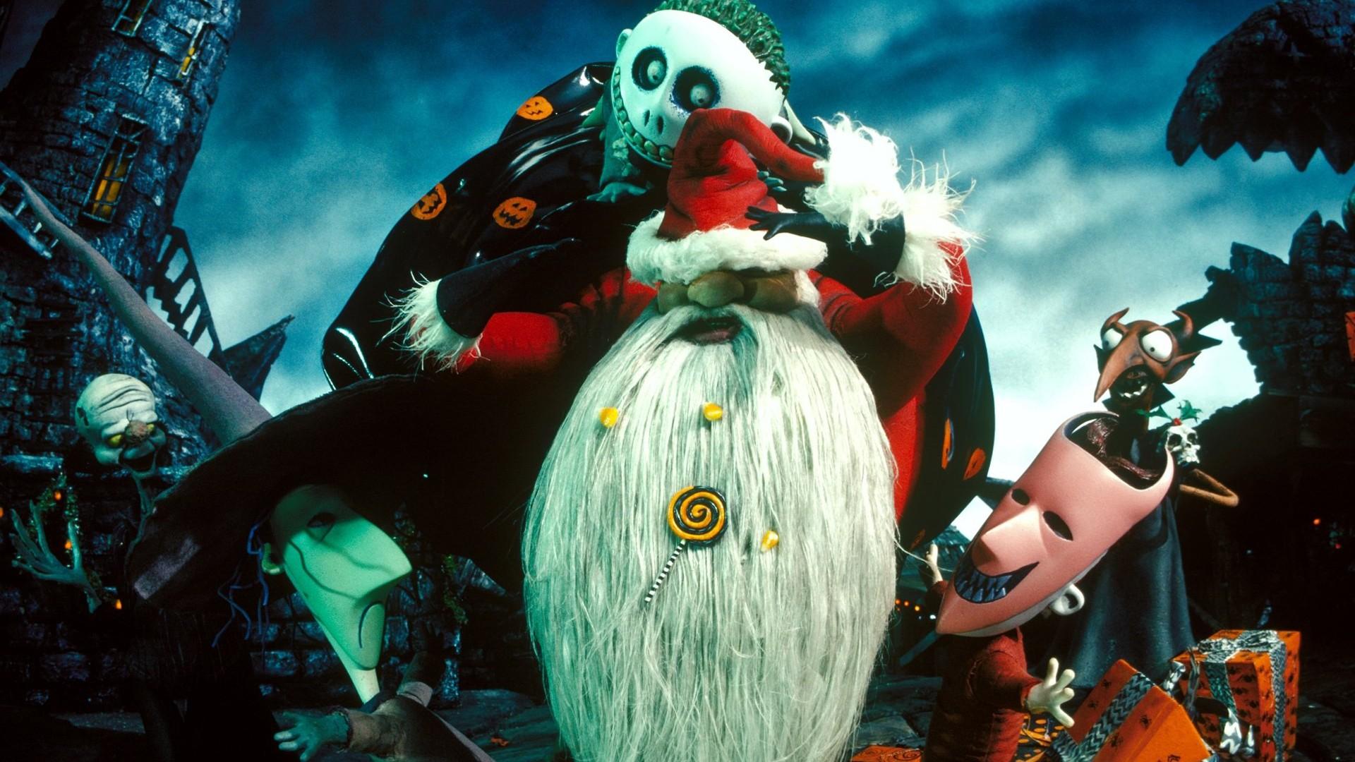 1920x1080 the nightmare before christmas jack skellington with santa claus HD movies Wallpaper