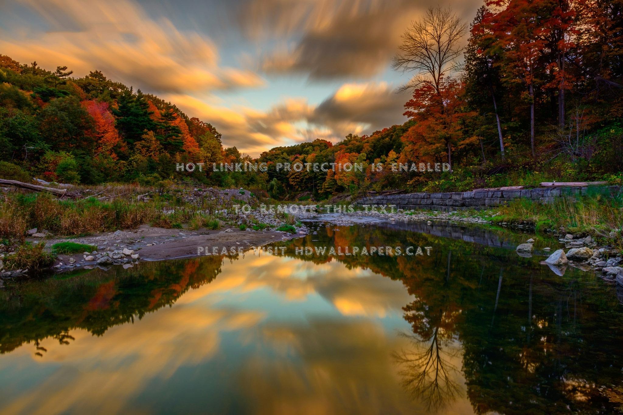 2048x1367 the autumn dream lake reflections nature