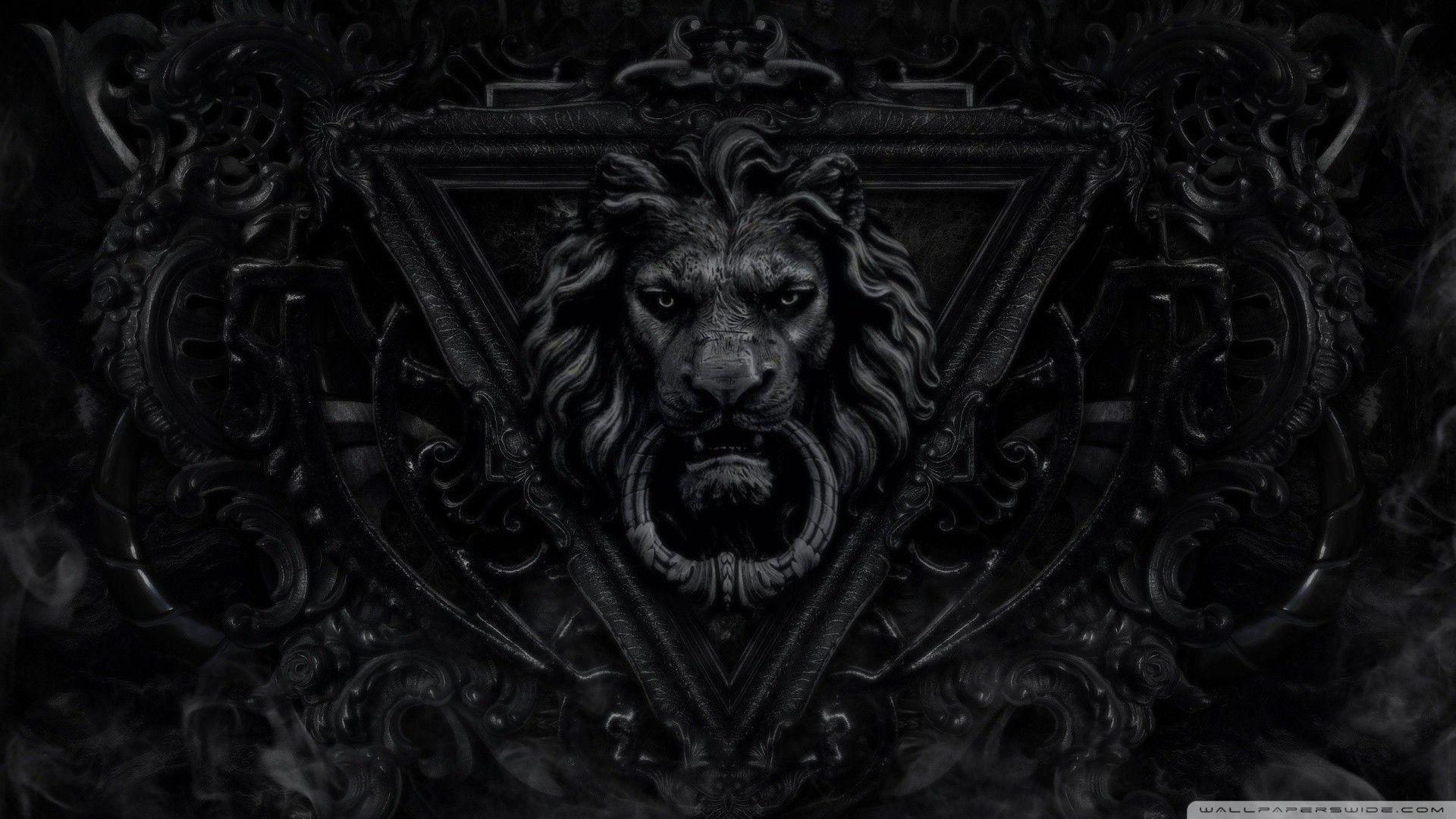 1920x1080 Black Lion Wallpaper