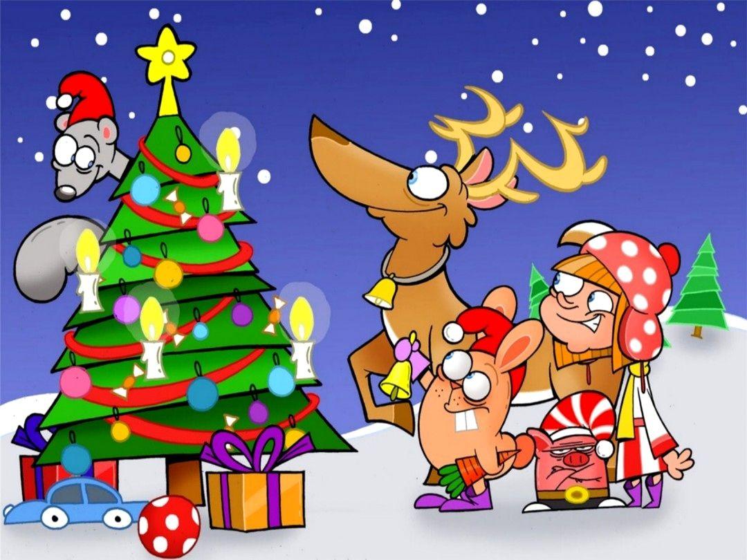 1080x810 Cartoon Christmas Wallpaper Trick. Funny christmas picture, Christmas wallpaper, Cartoon christmas tree