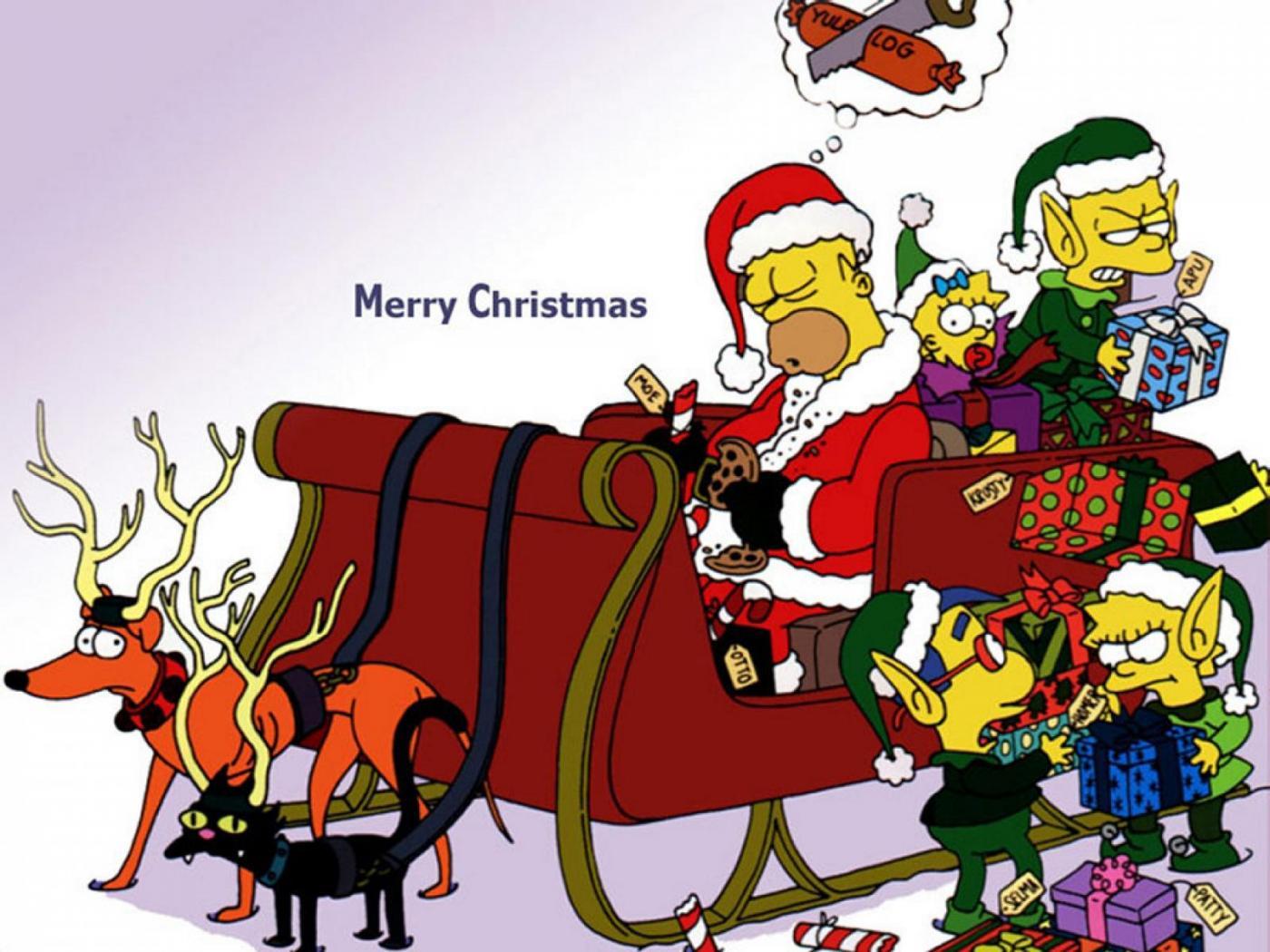 1400x1050 Christmas Cartoon Wallpaper