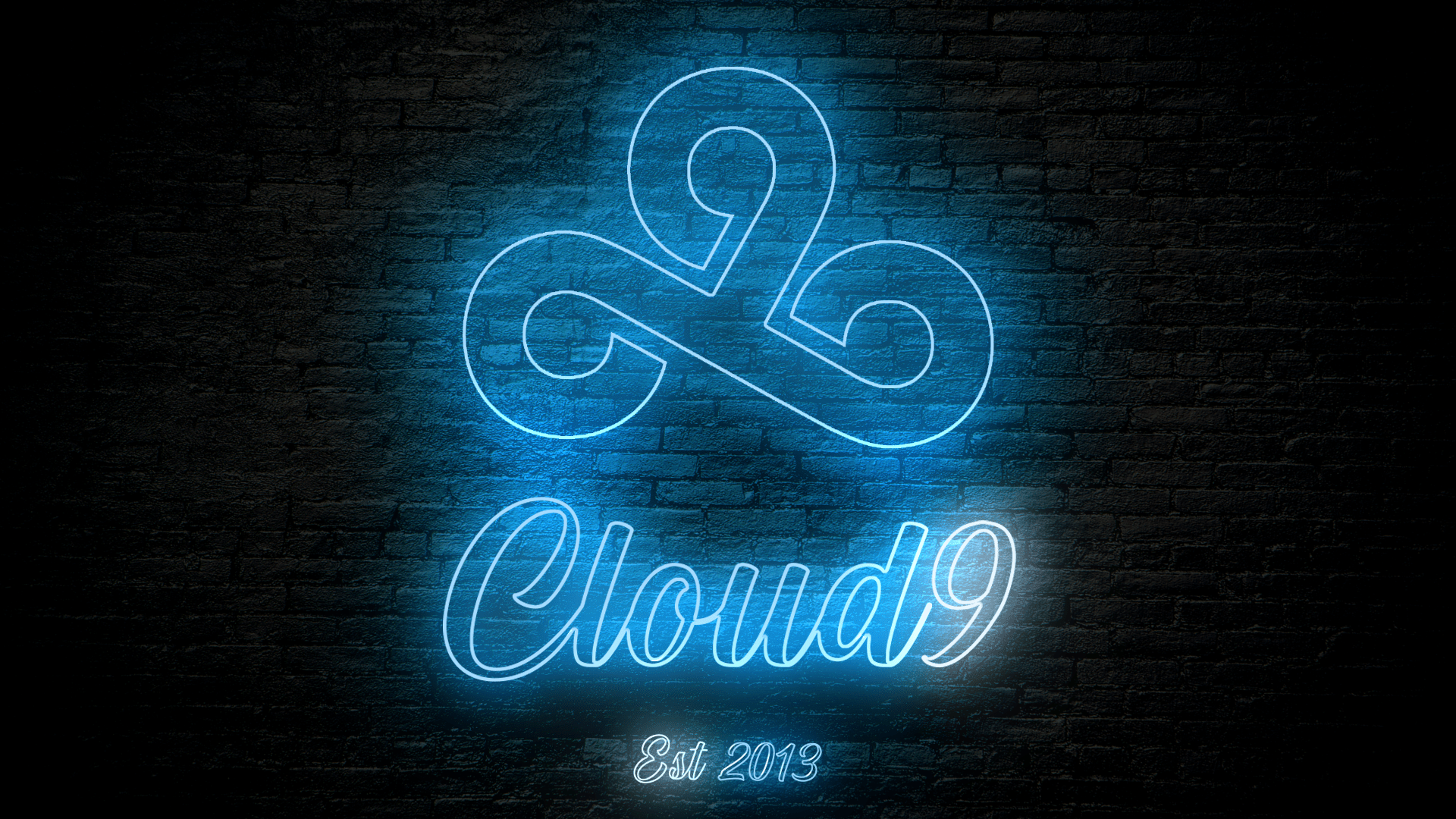 1920x1080 Got bored again and made neon wallpaper of the Cloud9 logo: Cloud9