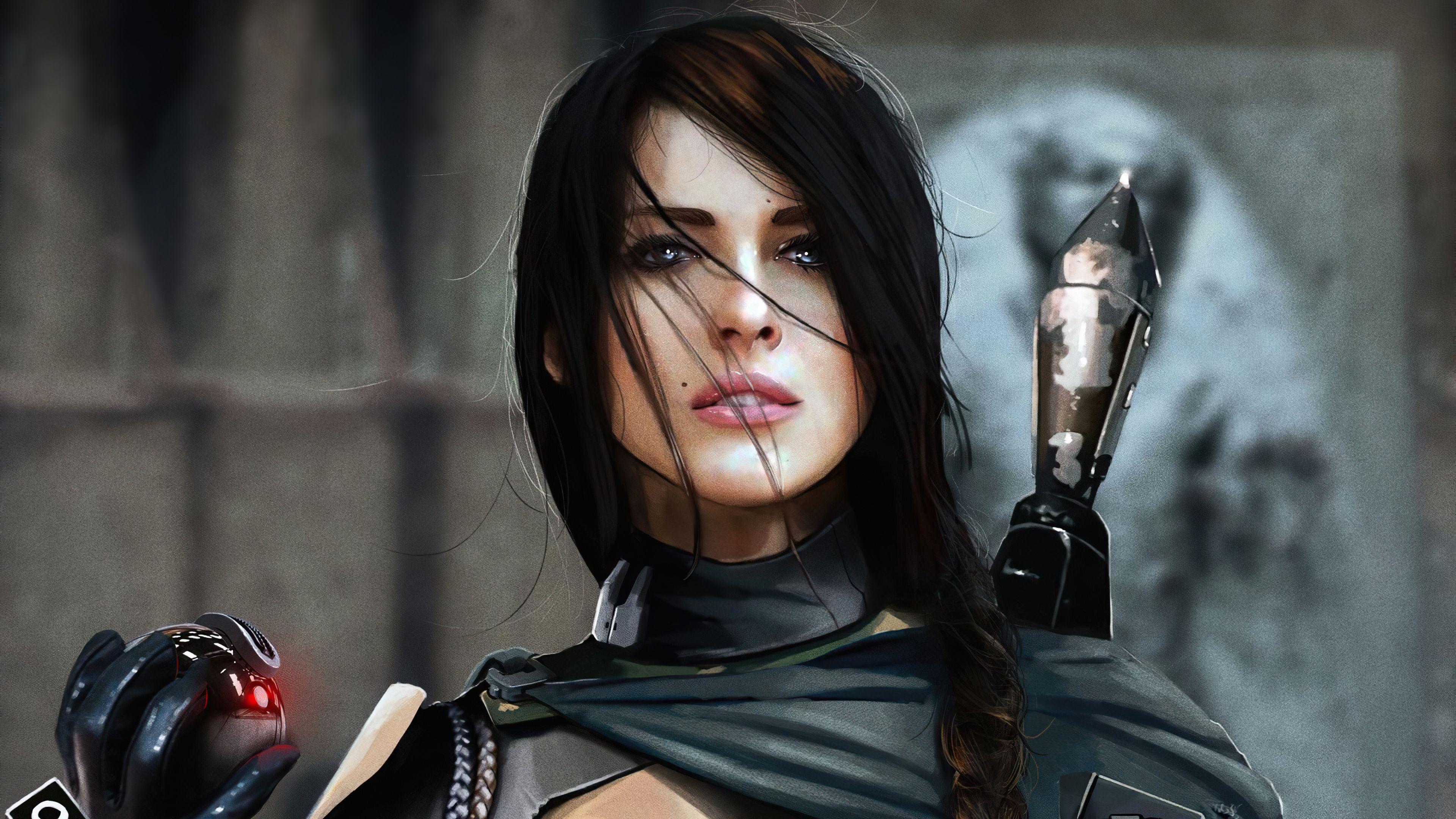 3840x2160 Female Mandalorian Wallpaper