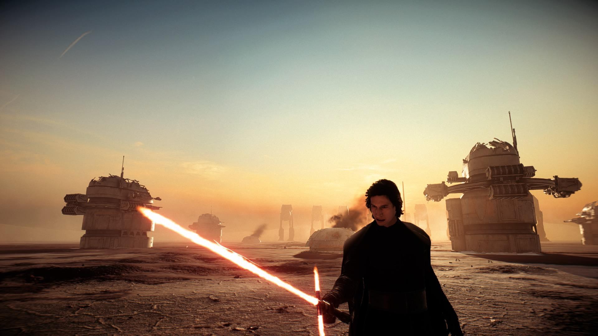 1920x1080 Kylo Ren Unmasked On Crait (3 3): StarWarsBattlefront