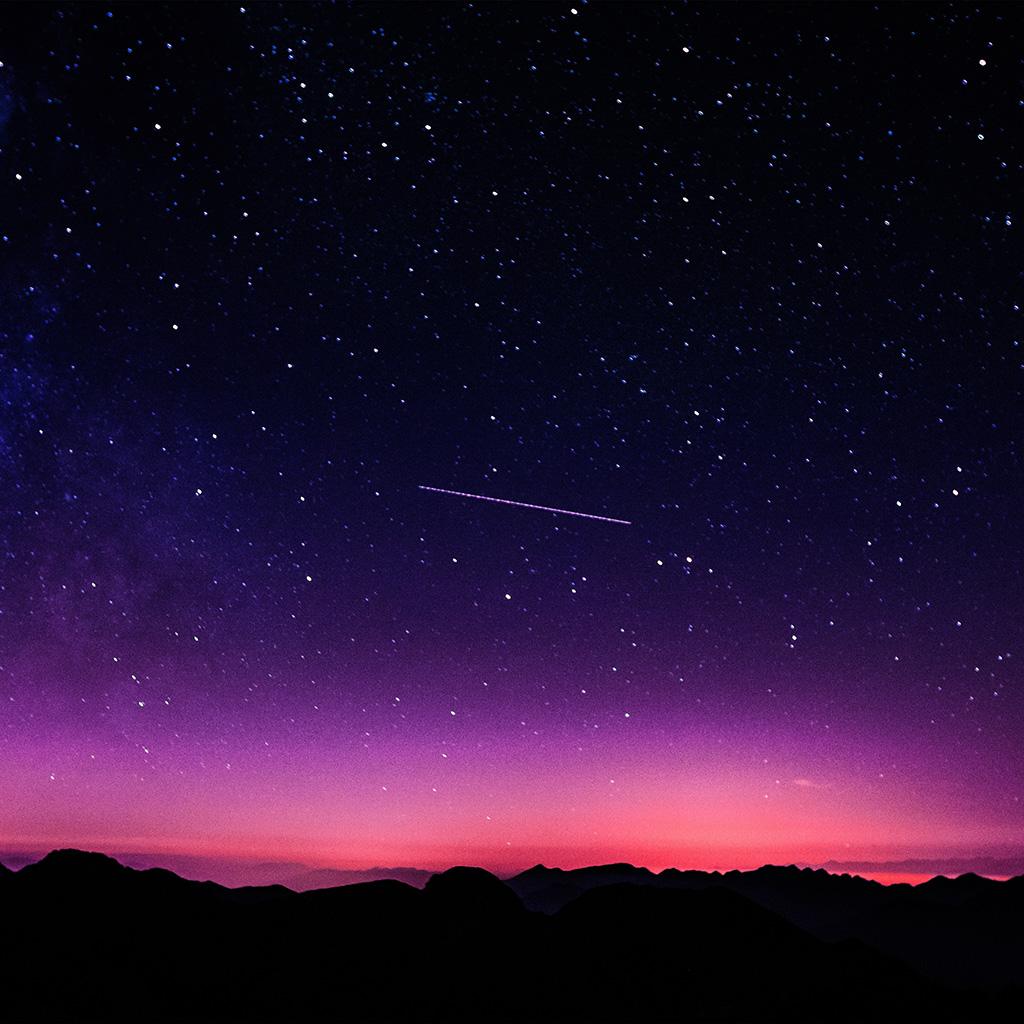 1024x1024 Android wallpaper. star galaxy night sky mountain purple pink nature space