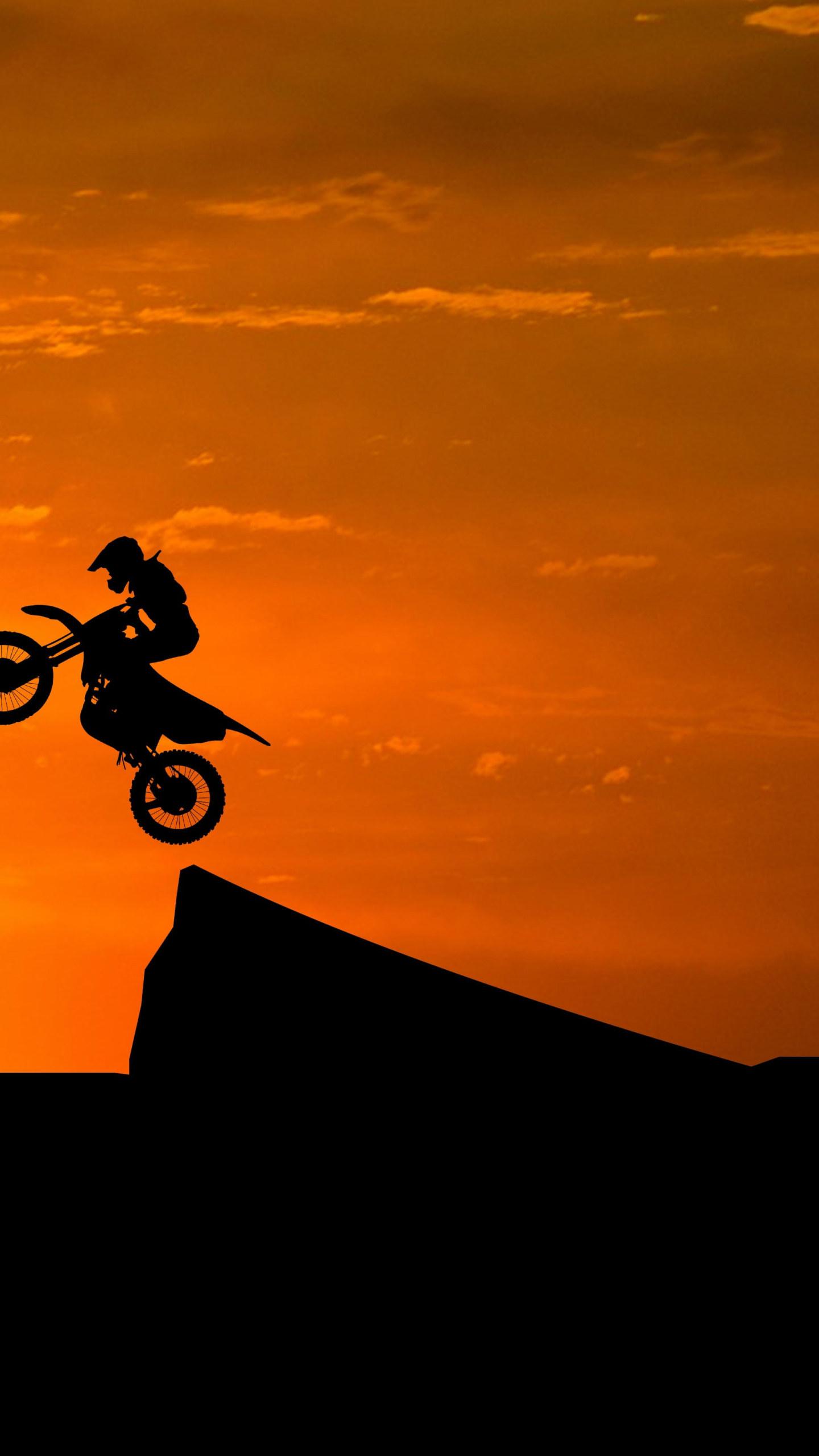 1440x2560 Dirt Bikes Wallpaper, Stunts, Silhouette, Sunset, 4K, Off Roading, Motocross • Wallpaper For You HD Wallpaper For Desktop & Mobile