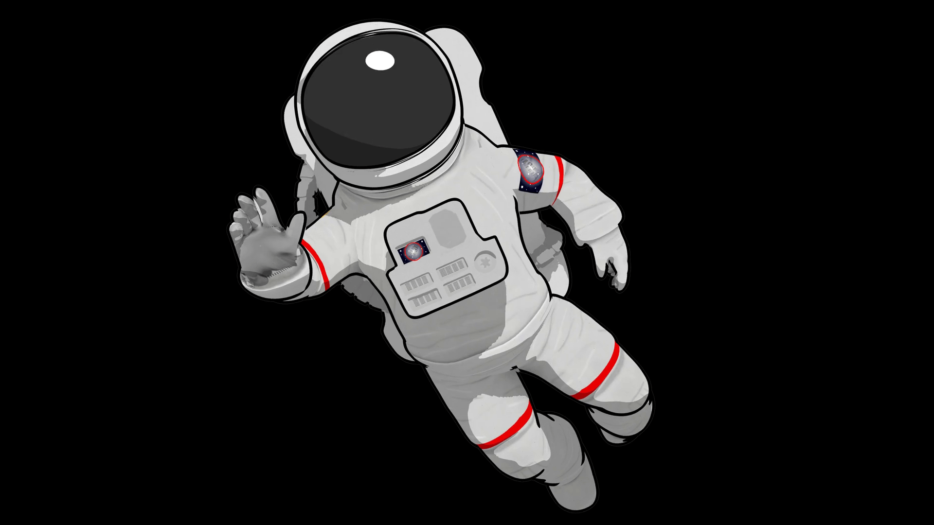 1920x1080 Astronaut 3D Animation Stock Video Footage