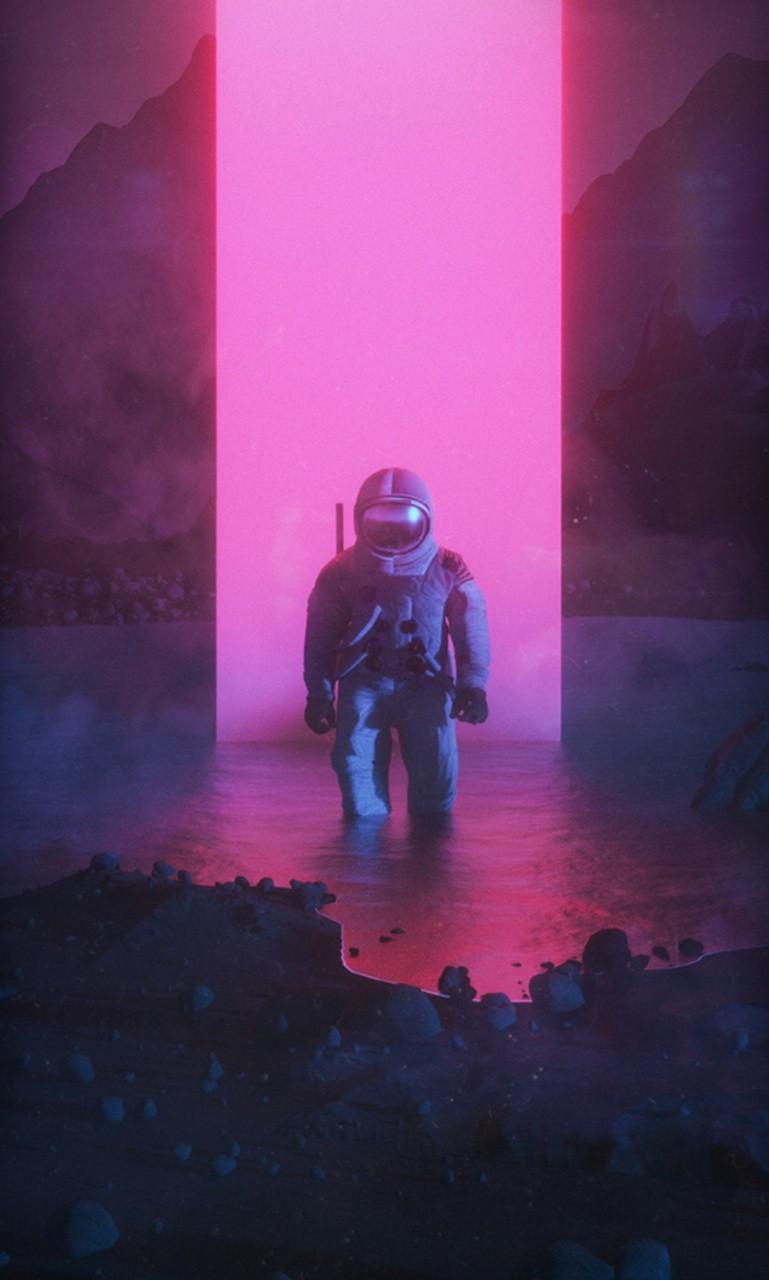 769x1280 Vaporwave Astronaut Wallpaper Free HD Wallpaper