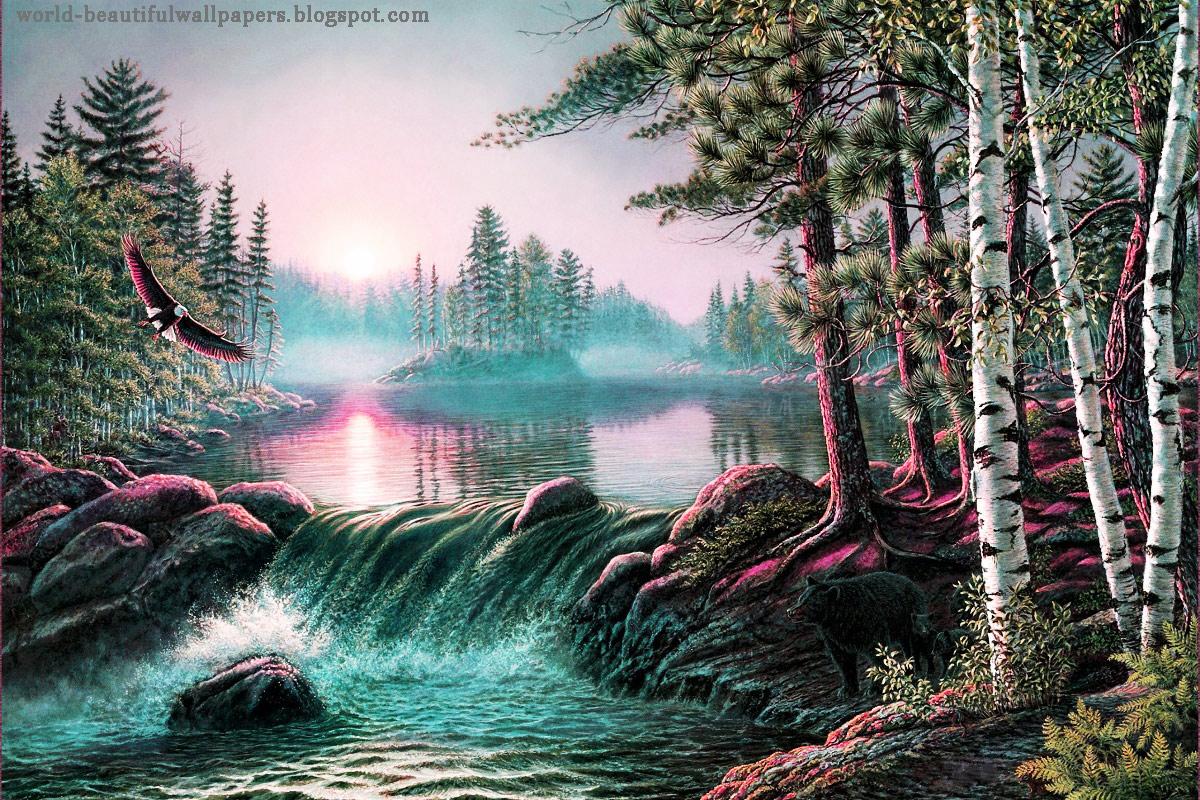 1200x800 Beautiful Wallpaper Nature Painting Wallpaper Natural Painting Background HD Wallpaper