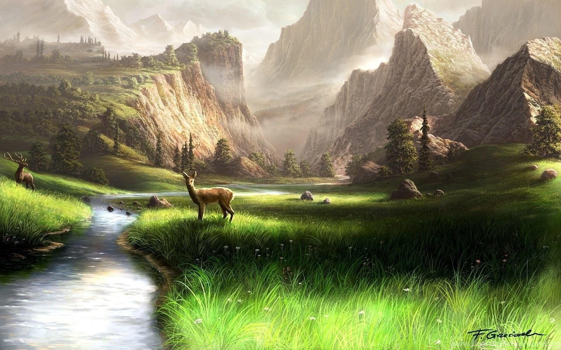 Nature Paintings Wallpapers - Top Free Nature Paintings Backgrounds ...