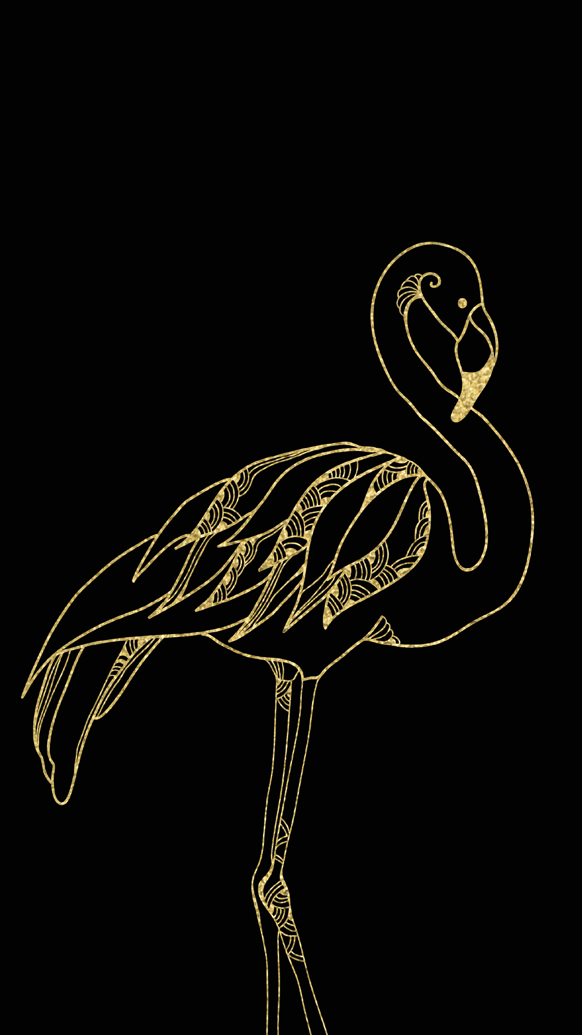 1151x2048 Black & Gold Flamingo Wallpaper. Gold wallpaper iphone, Gold wallpaper phone, iPhone wallpaper