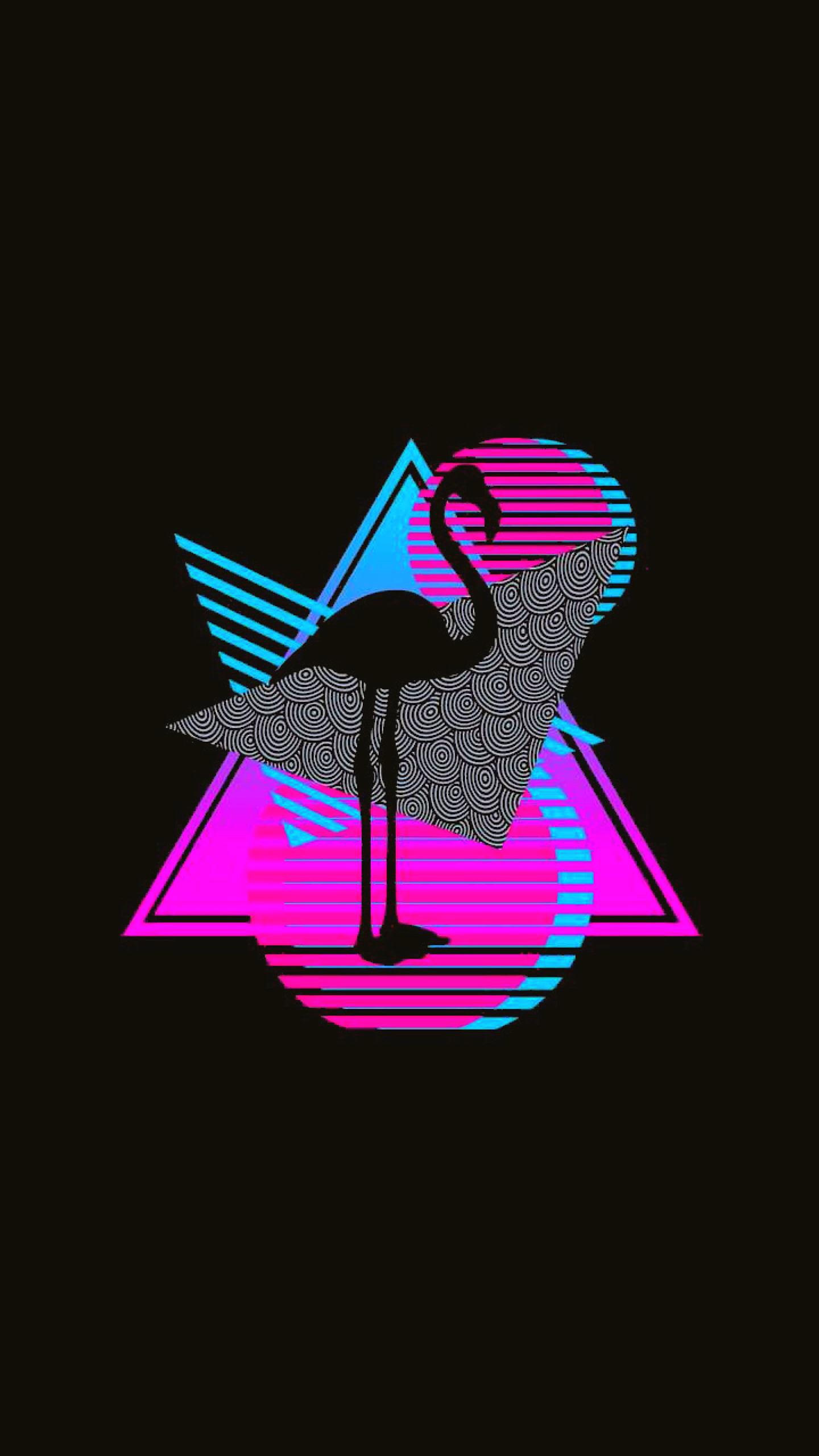 1440x2560 Pink Flamingo Art iPhone 12 Plus Oled Wallpaper