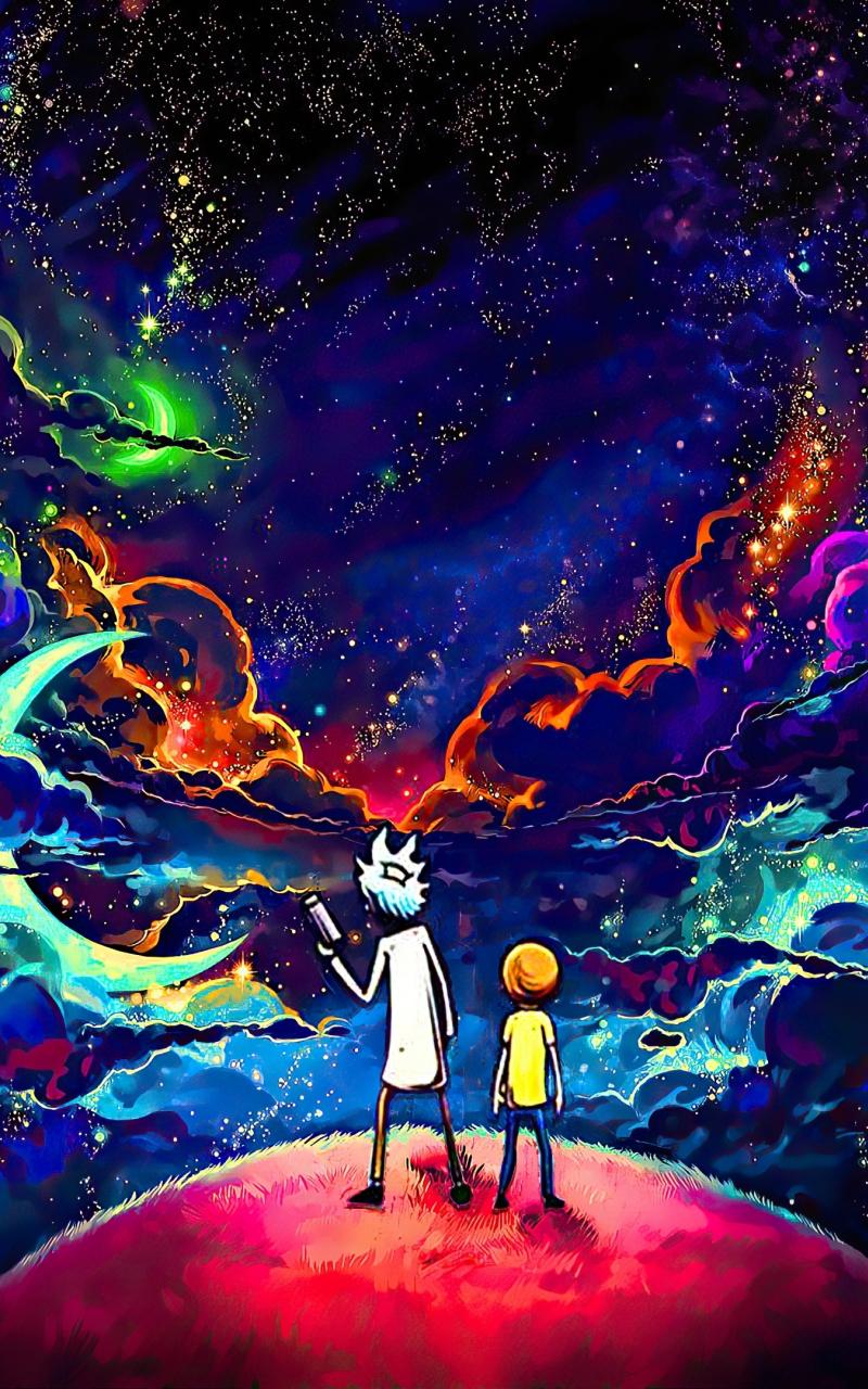 800x1280 Download 800x1280 Wallpaper Rick And Morty, Orange Dark Space, Art, Samsung Galaxy Note Gt N Meizu Mx 800x1280 HD Image Background