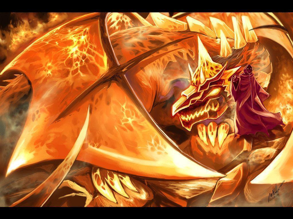 1024x768 Fire Dragon Wallpaper