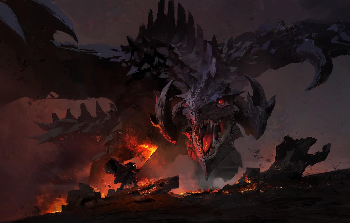 1332x850 Wallpaper Dark Fire Sword Fantasy Dragon Horns Weapon Resolution Fire Dragon Wallpaper 4k