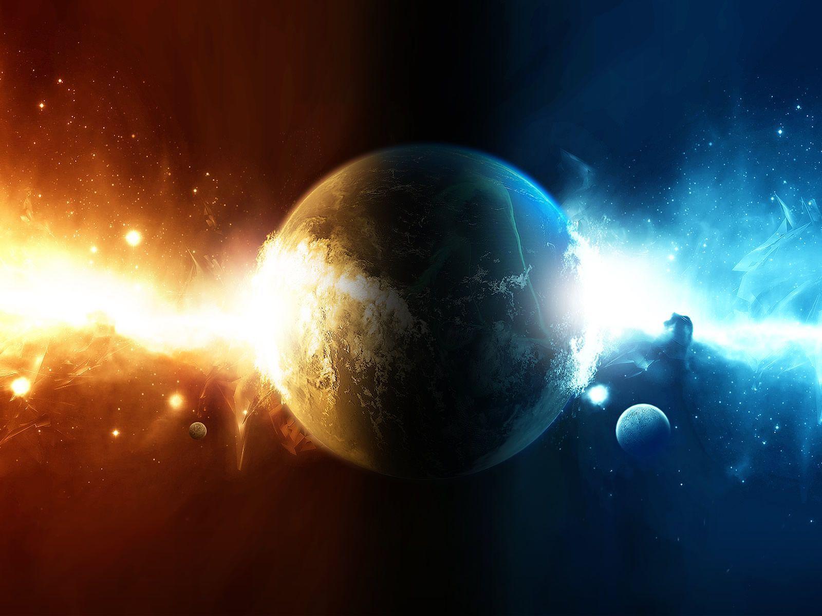 1600x1200 Moon And Sun Wallpaper
