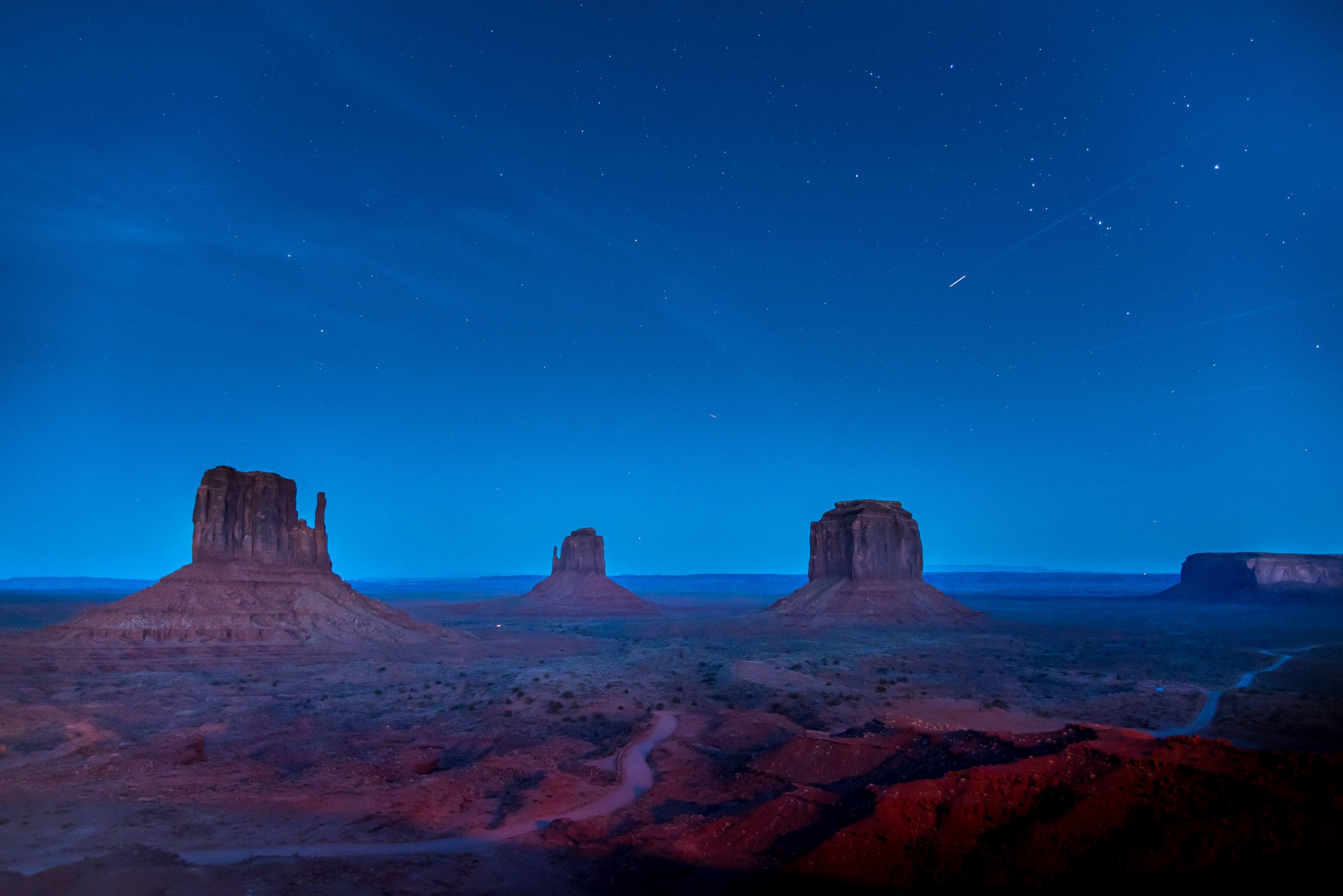 3840x2563 Wallpaper / monument valley after dusk 4k wallpaper