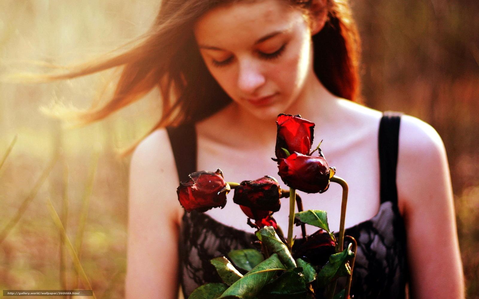 1600x1000 Girl With Rose Background Wallpaper 20870