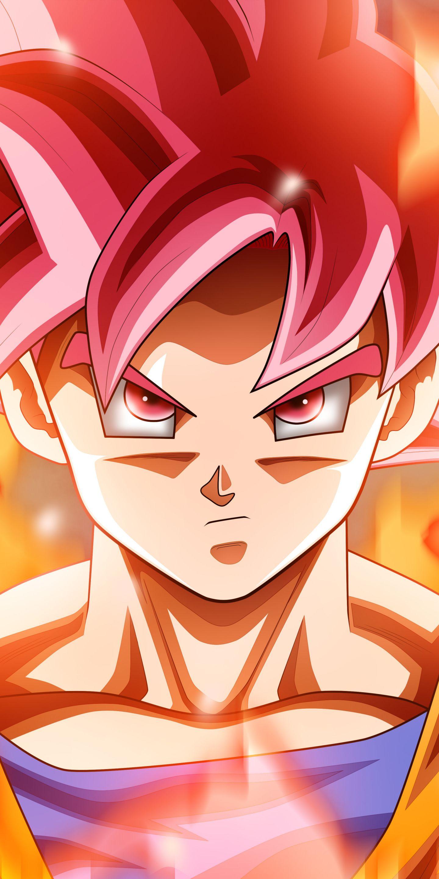 1440x2880 Download 1440x2880 wallpaper goku, fire, dragon ball super, anime