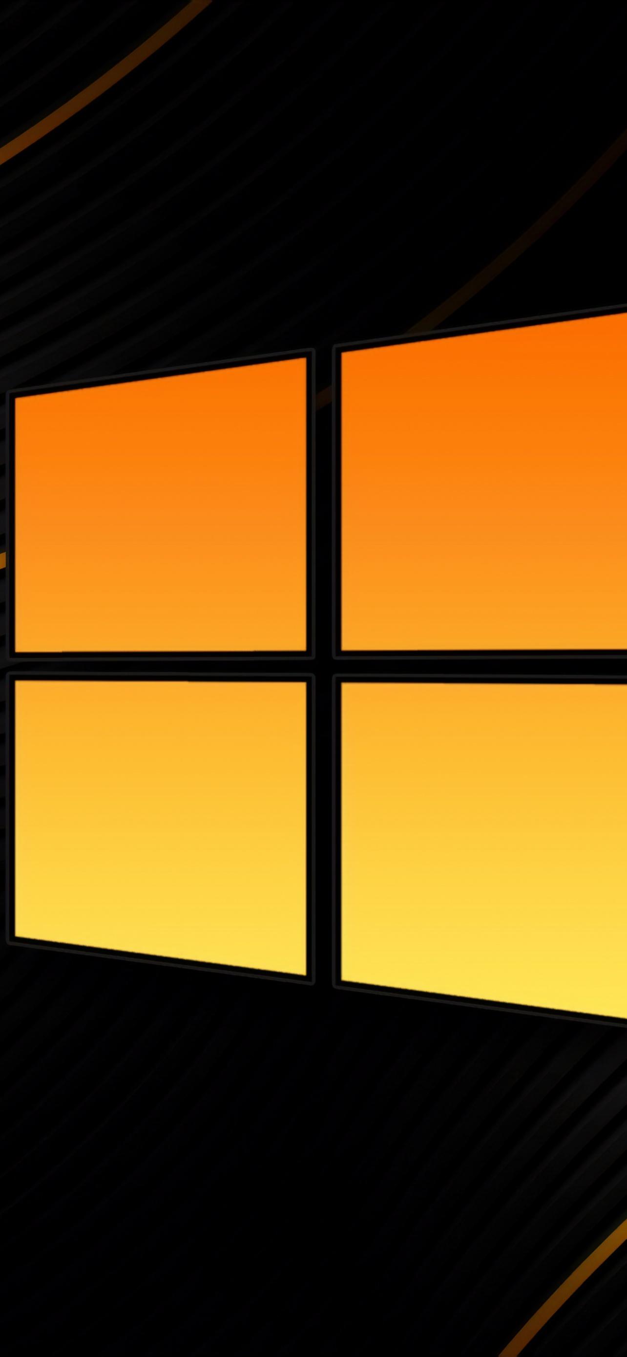 1284x2778 Windows 10 Wallpaper 4K, Black background, Abstract, Yellow, 5K, 8K, Technology