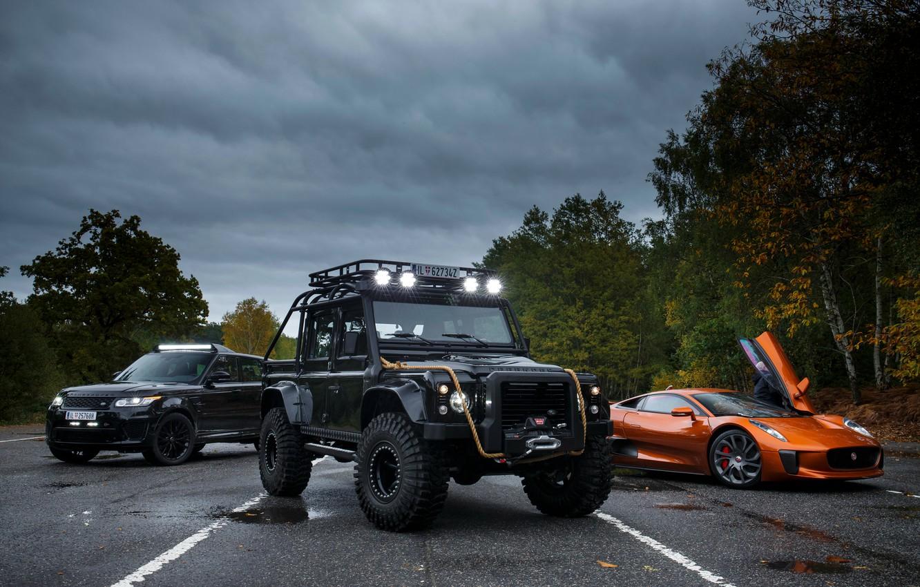 1332x850 Wallpaper Jaguar, Three, Land Rover, Defender, C X 007 Spectre Image For Desktop, Section Land Rover