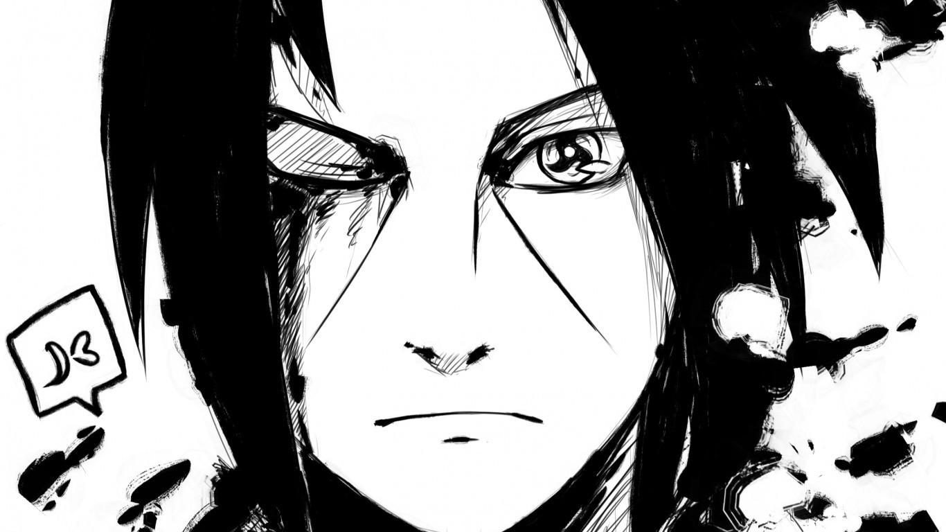 1366x768 Download 1366x768 Uchiha Itachi, Manga Style, Sharingan, Naruto Wallpaper for Laptop, Notebook