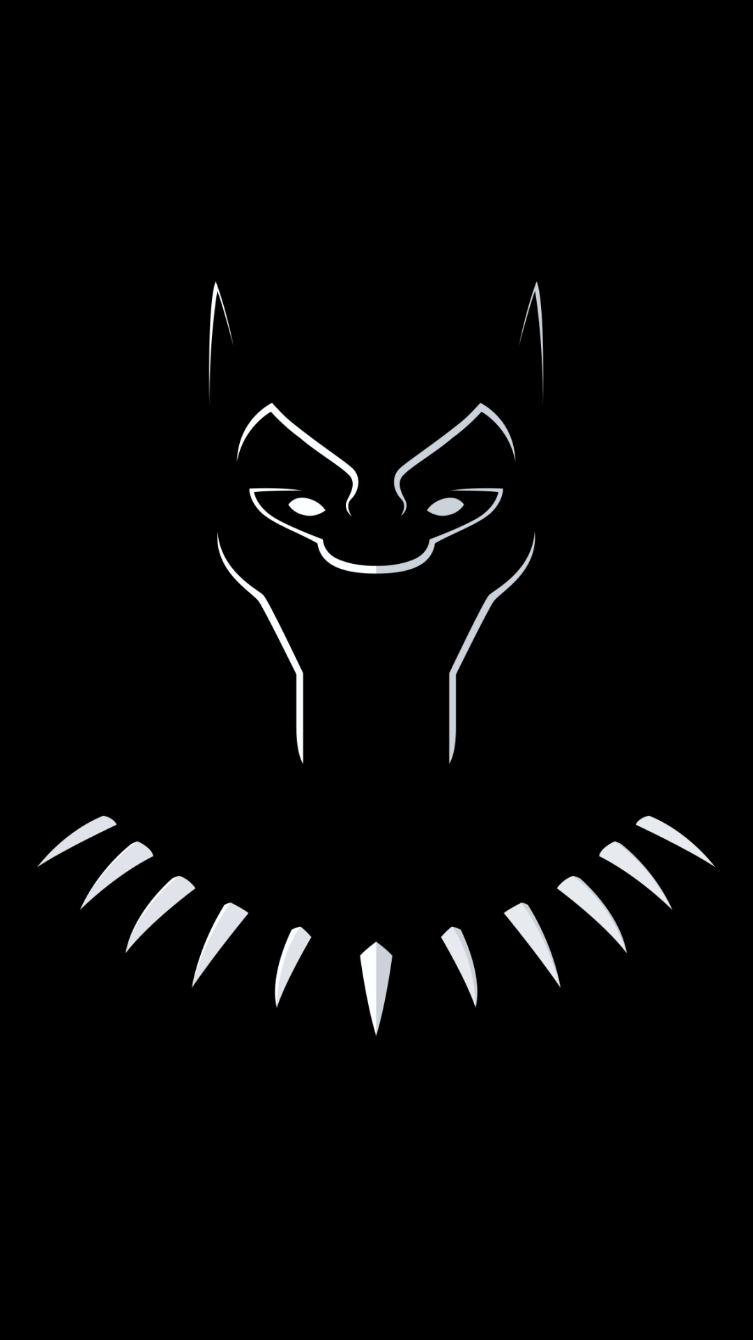 1080x1920 Black Panther Wallpaper 4K, Minimal Art, Black Background, Black Dark