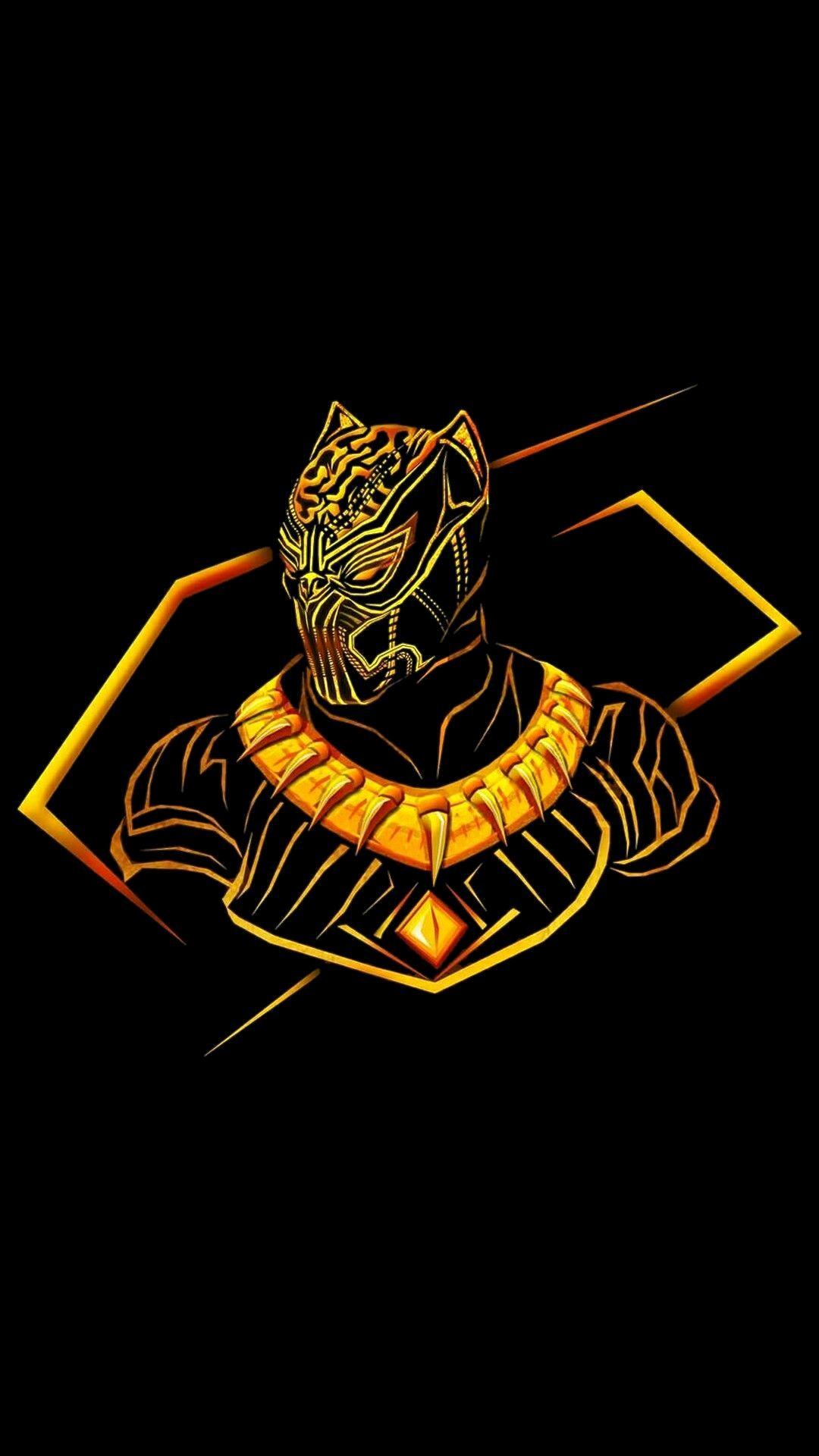 1080x1920 4K wallpaper: Black Panther Symbol HD Wallpaper