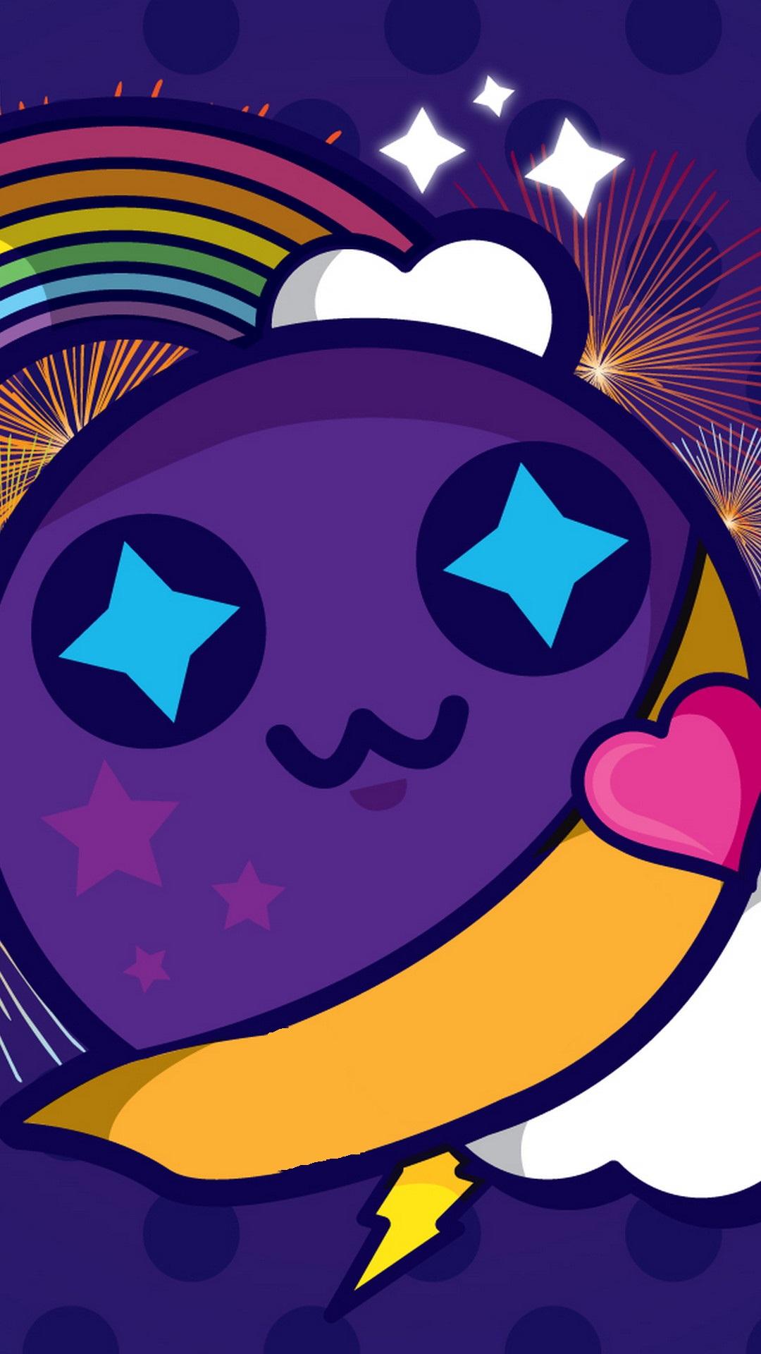 1080x1920 Cute Purple iPhone X Wallpaper 3D iPhone Wallpaper