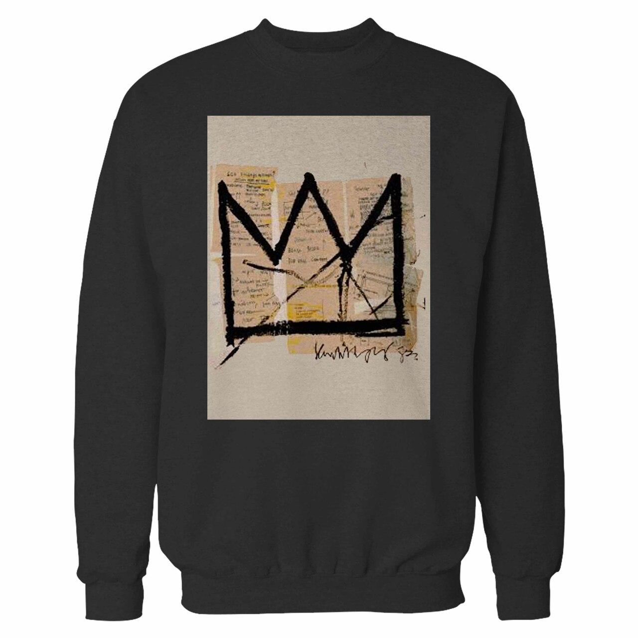 1280x1280 Basquiat Crown Jean Michel Basquiat Logo Crewneck Sweatshirt