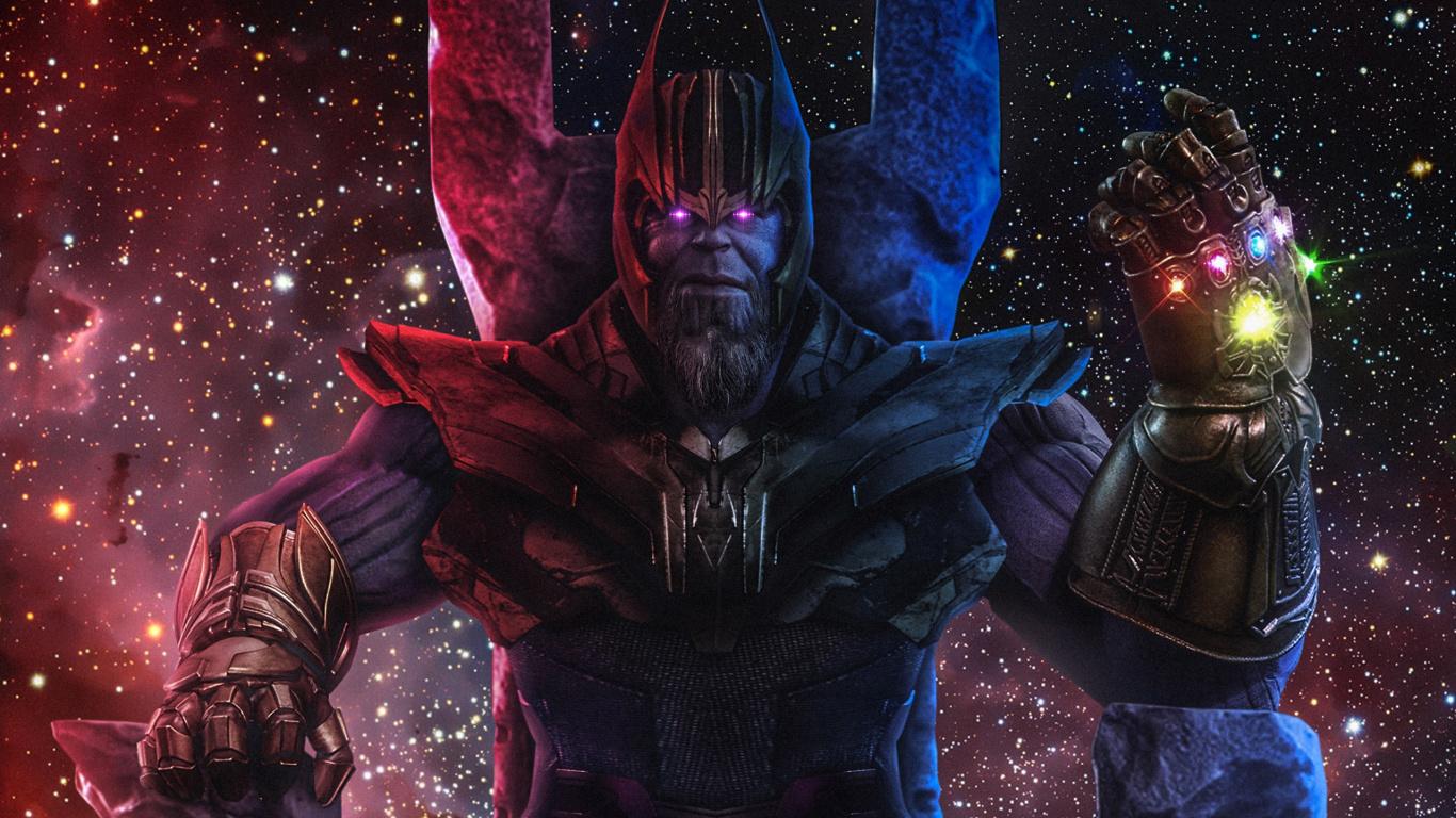 1366x768 Download Thanos: Infinity Gauntlet, movie, fan art, Avengers 4 wallpaper, 1366x Tablet, laptop