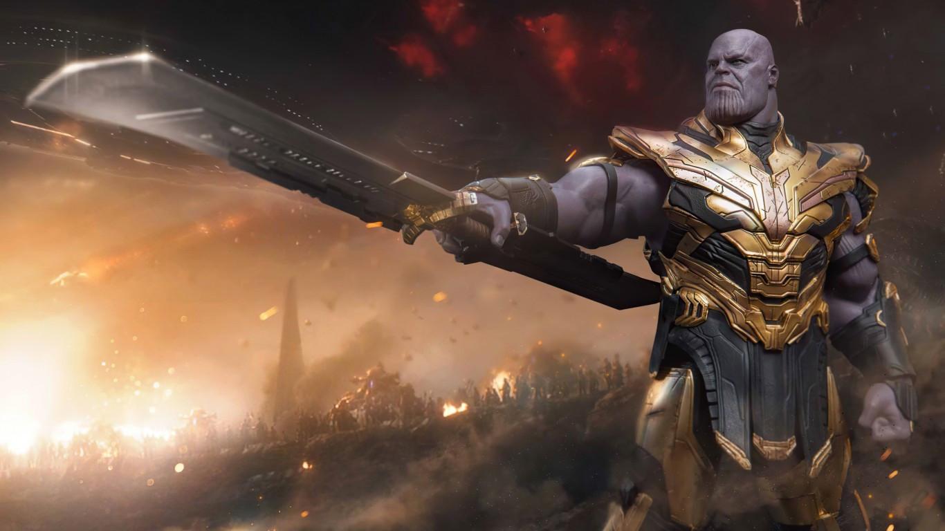 1366x768 Download 1366x768 Thanos, Villain, Avengers Endgame, Armor, Battle, Marvel Universe Wallpaper for Laptop, Notebook