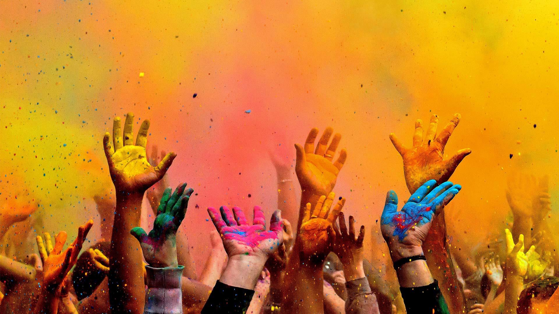 1920x1080 Free download Holi Festival Spring Paint Hands New HD Wallpaper [1920x1080] for your Desktop, Mobile & Tablet. Explore Holi Festival Wallpaper. Holi Festival Wallpaper, Holi Wallpaper, Holi Wallpaper