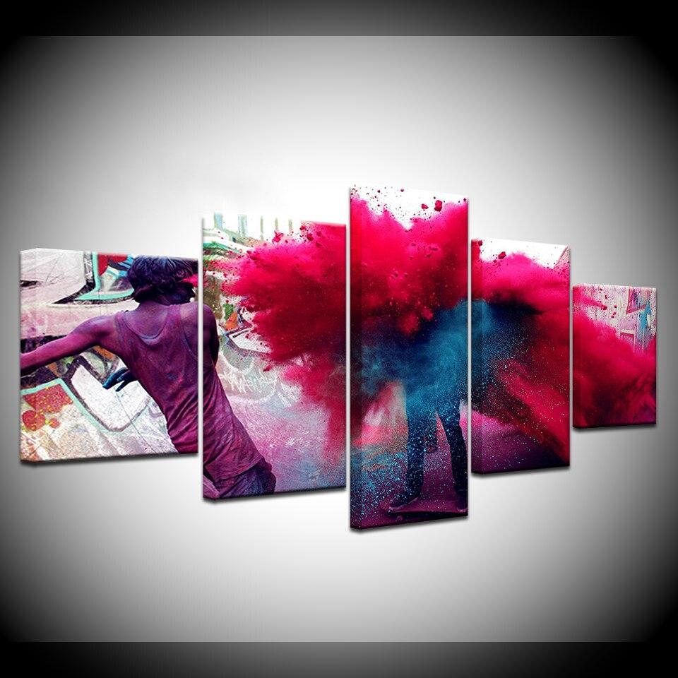 960x960 Canvas Painting Holi Color Festival GIFs 5 Pieces Wall Art Painting Modular Wallpaper Poster Print for living room Home Decor. Painting & Calligraphy