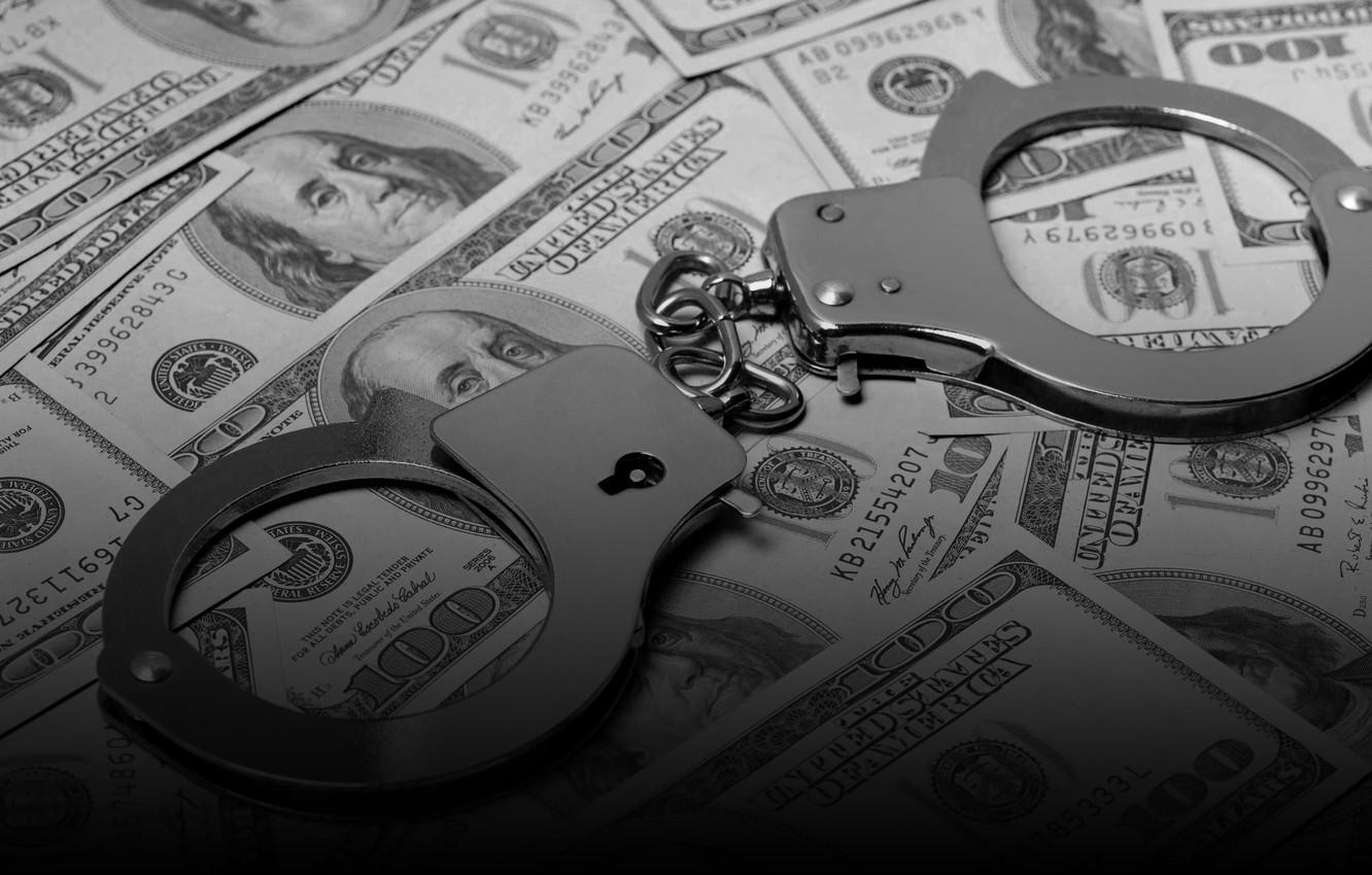 1332x850 Photo Wallpaper Money, Police Handcuffs, Smuggling Money HD Wallpaper