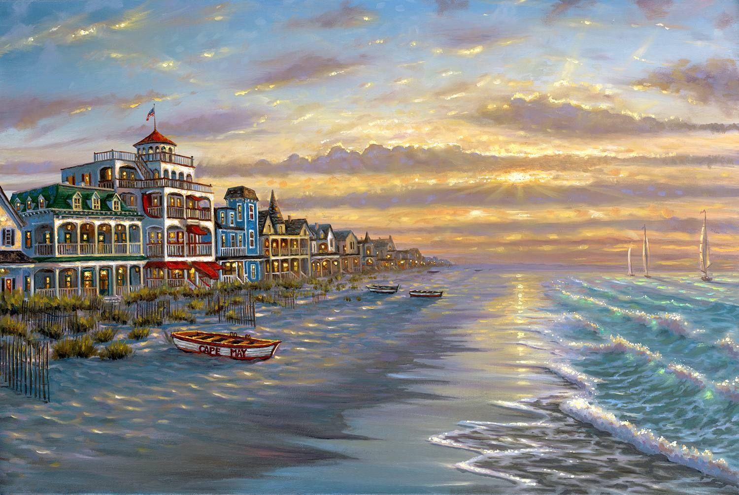 1500x1006 New Day In Cape May by Robert Finale. Romantic paintings, Painting, Watercolor landscape
