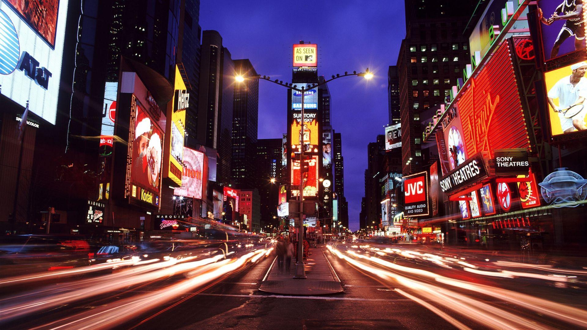 1920x1080 Download Wallpaper 1920x1080 new york, times square, night city