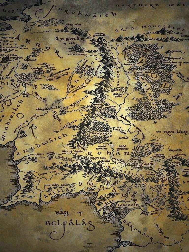 768x1024 Map Of Middle Earth of The Ring