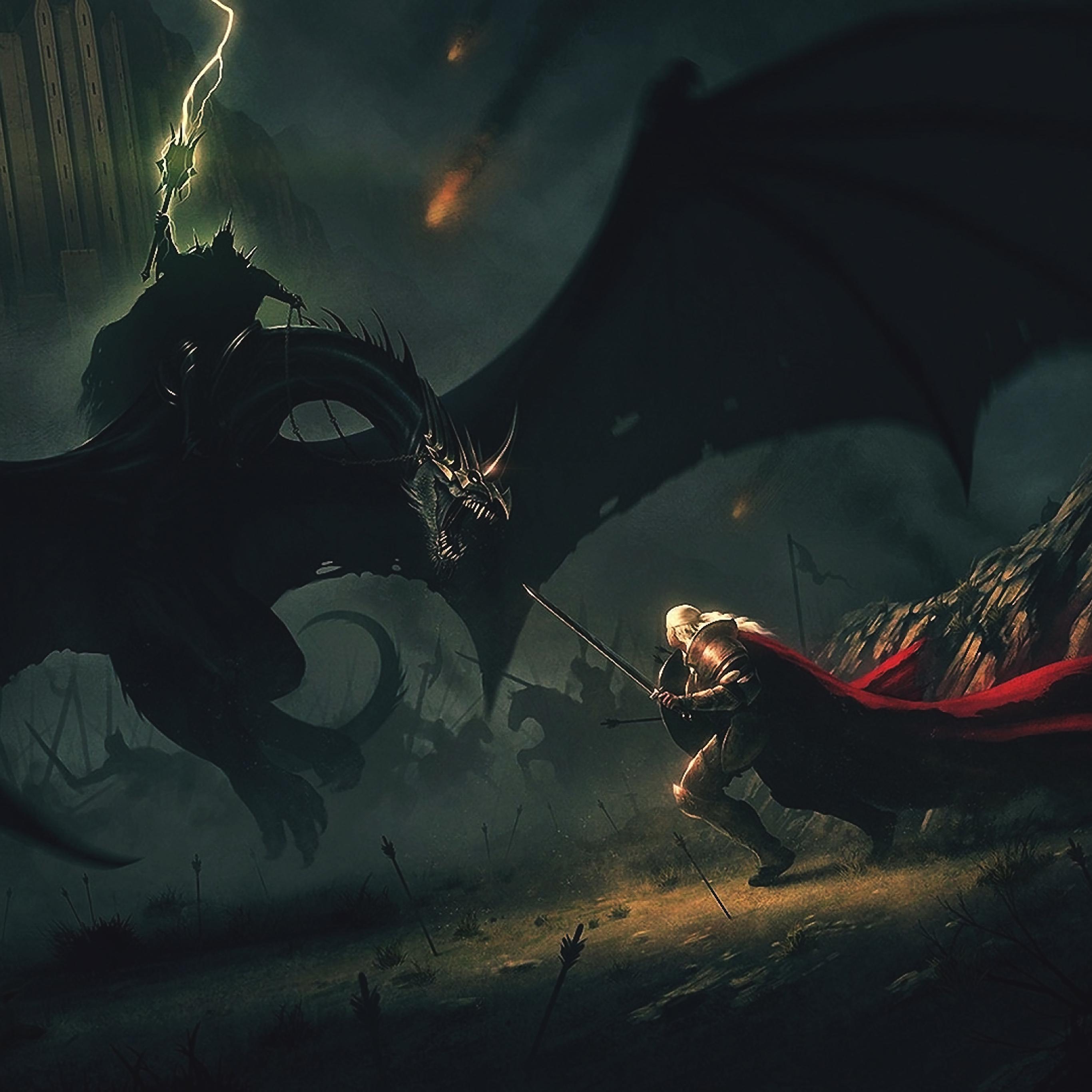2732x2732 Wings Dragons Boss Lord Of The