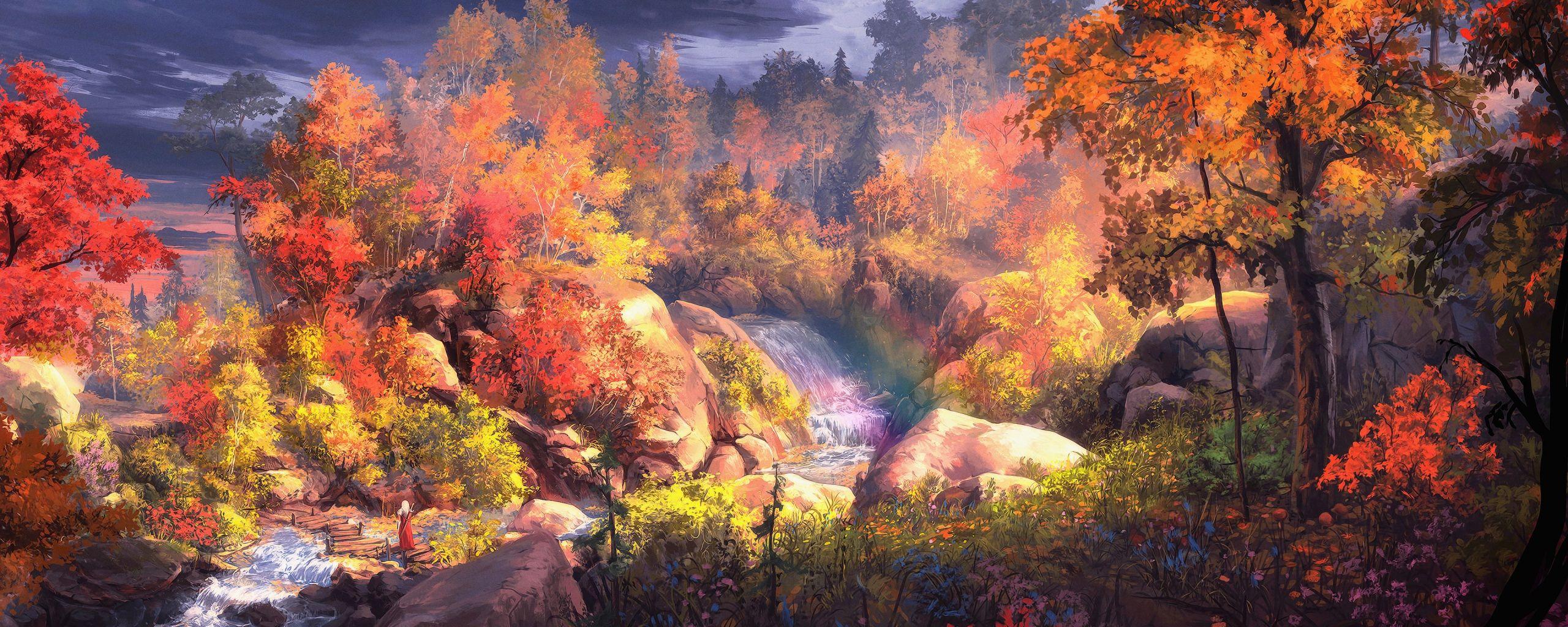 2560x1024 Dual Screen Autumn Wallpaper
