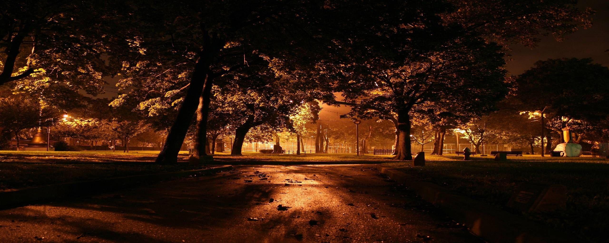 2560x1024 Panoramic Desktop Wallpaper Wallpaper 2560×1024 Panoramic Wallpaper (10 Wallpaper). Adorable Wallpaper. Fall wallpaper, Fall wallpaper, Park night