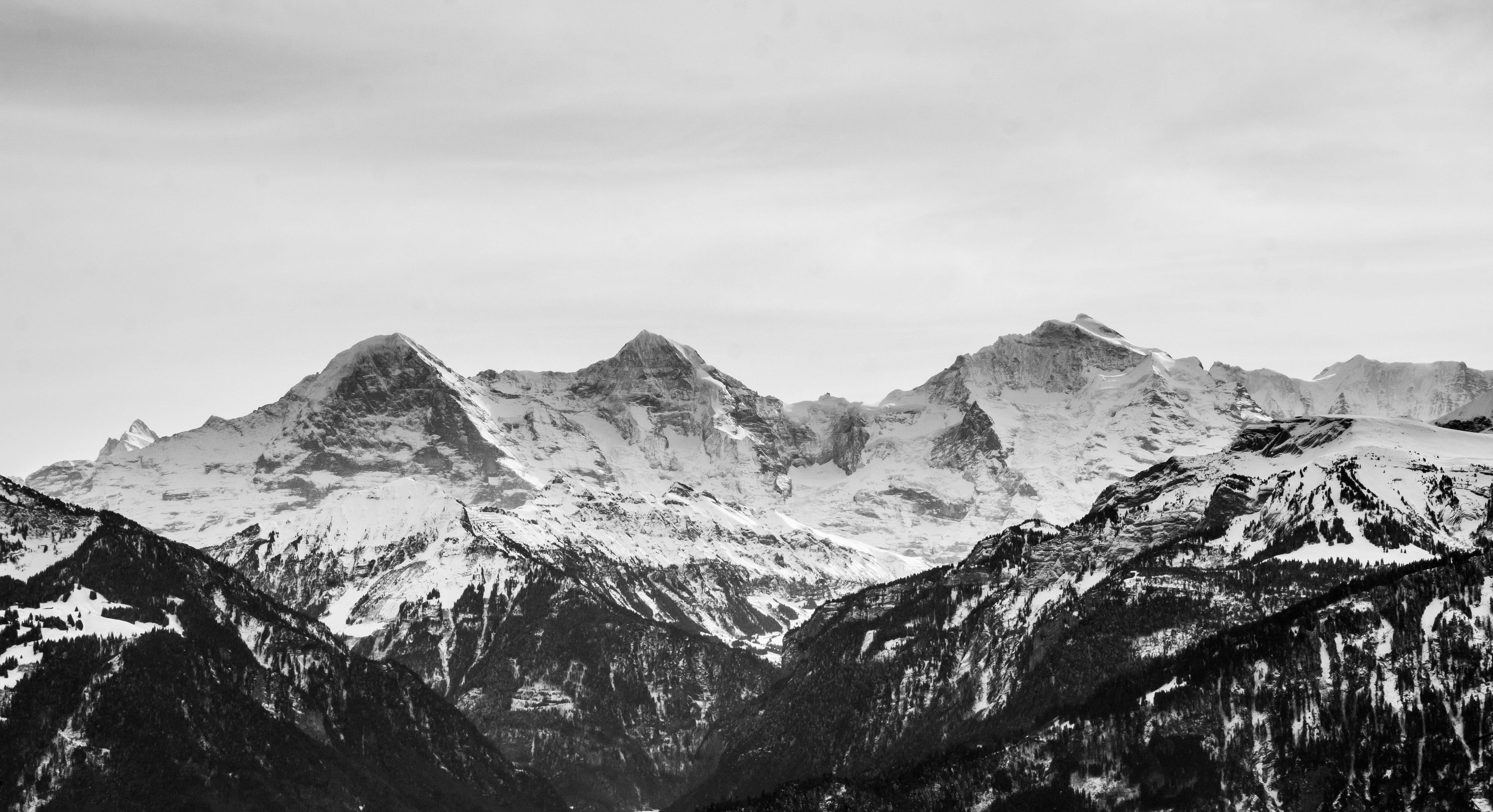 desktop wallpaper black and white mountain