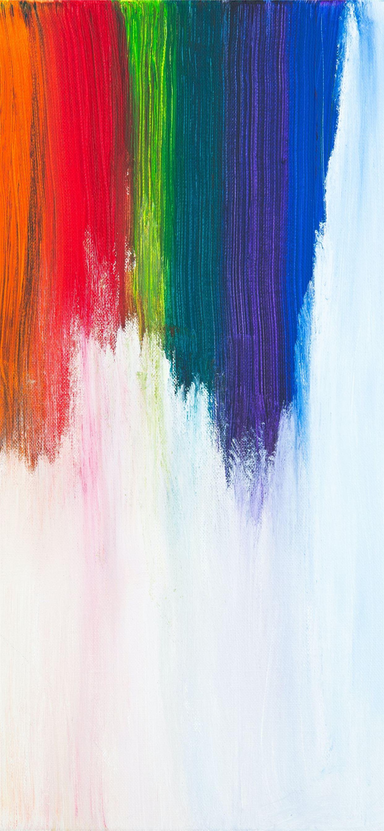 1242x2688 yellow orange red green and blue abstract painting iPhone 11 Wallpaper Free Download
