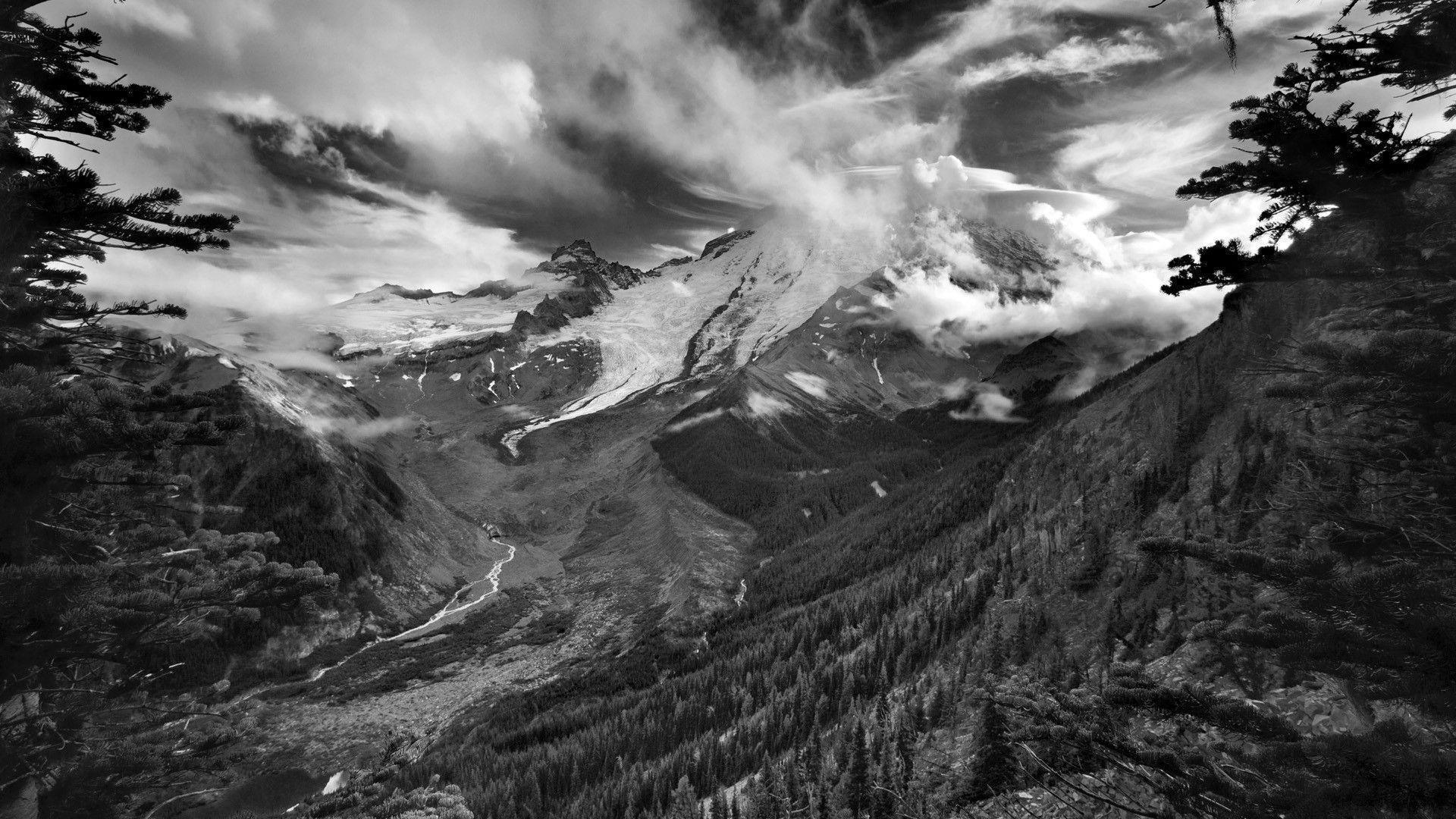Black  White Mountains  Mountain photography Panorama photography Black  and white