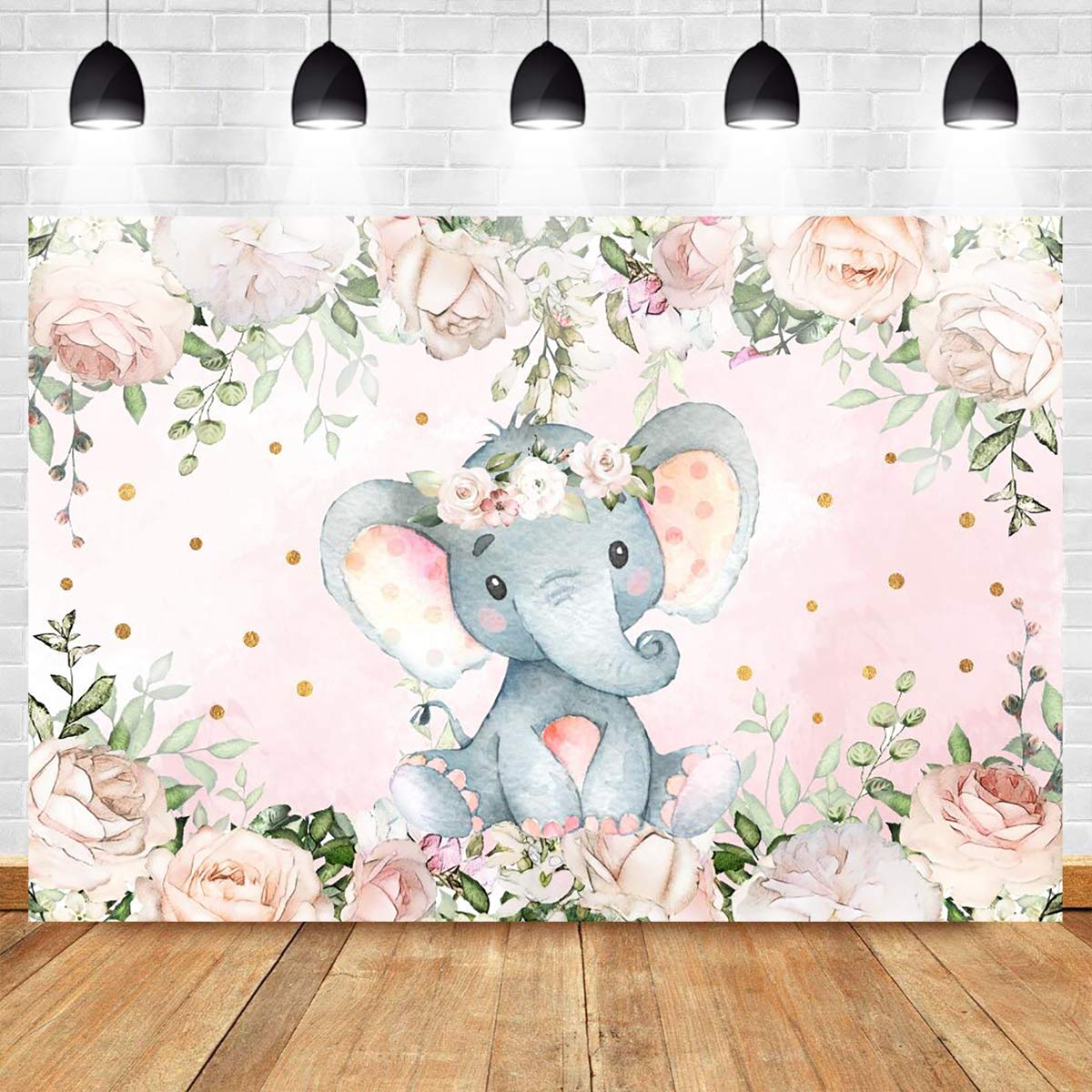 1200x1200 Amazon.com : Mocsicka Elephant Baby Shower Backdrop 7x5ft Gender Reveal Cute Elephant Floral Photo Booth Backdrops Elephant Birthday for Girl Photography Background