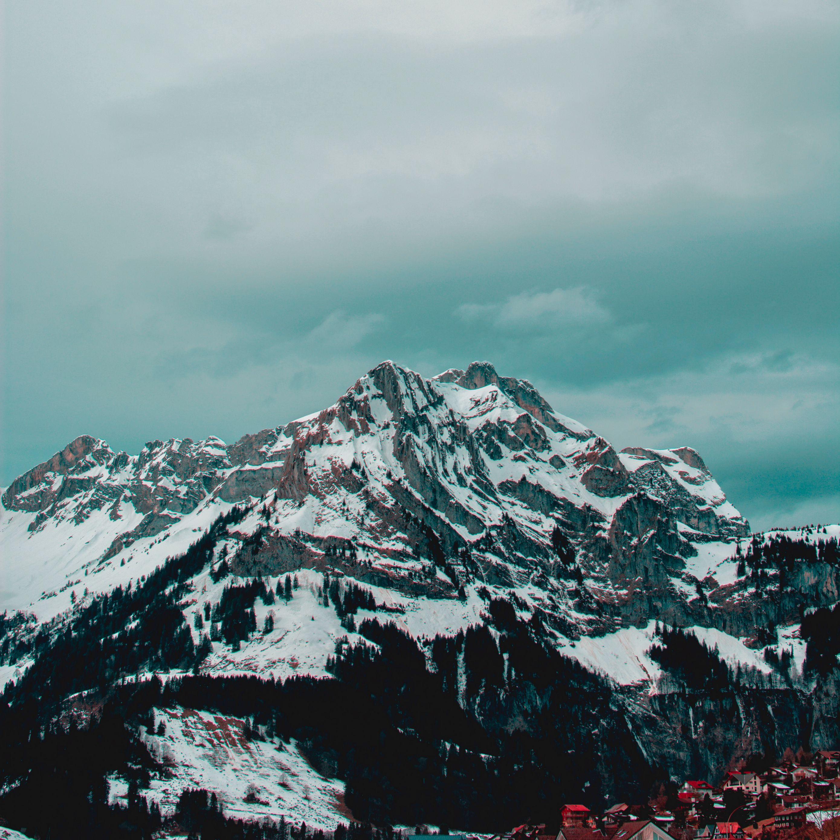 2780x2780 Download wallpaper 2780x2780 mountains, peak, snow, clouds, village ipad air, ipad air ipad ipad ipad mini ipad mini ipad mini ipad pro 9.7 for parallax HD background