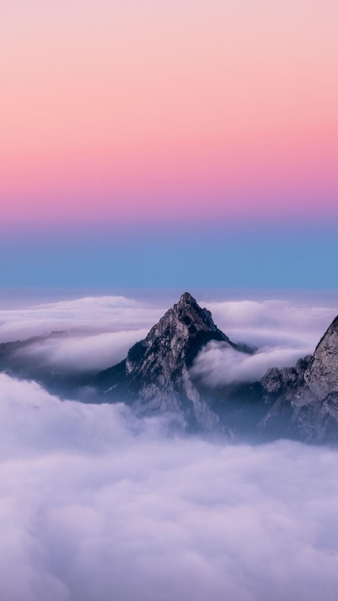 1080x1920 Mountains Over Cloud Wallpaper