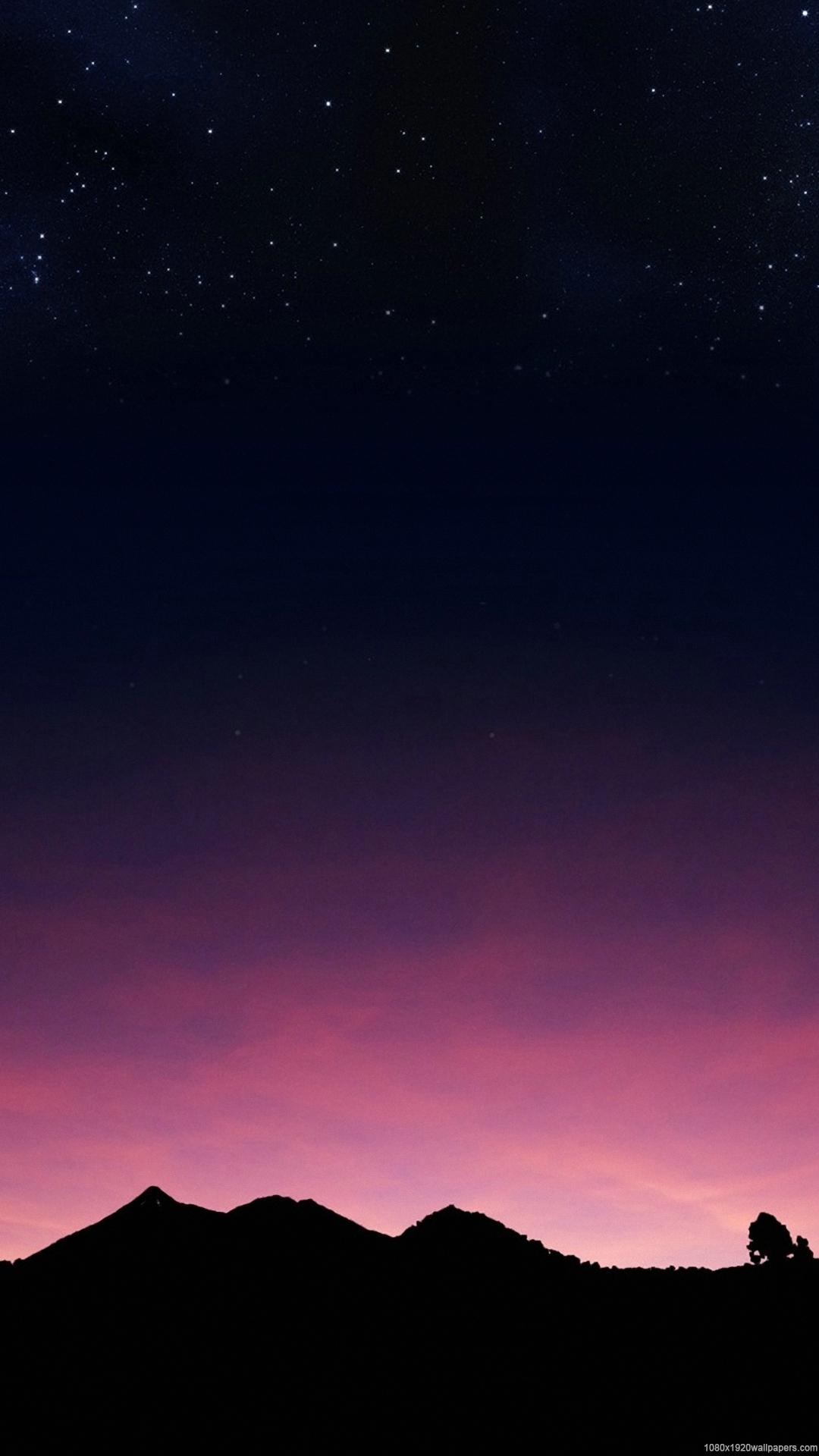 1080x1920 Space Mountain Sky Purple Wallpaper HD