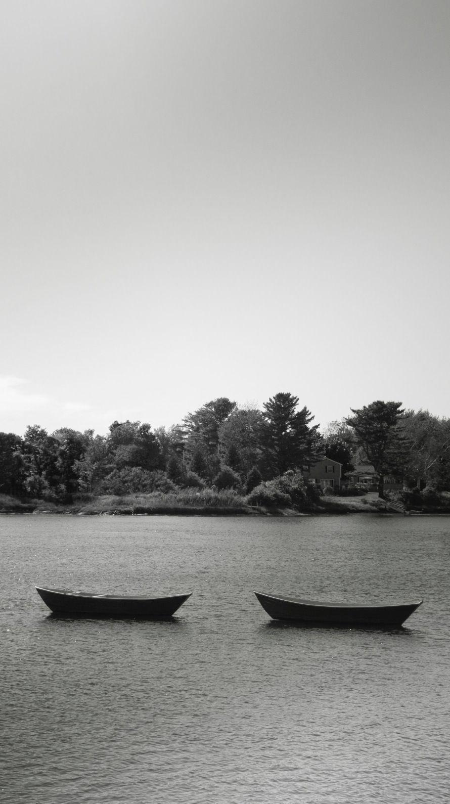 890x1590 Black And White Mountain Landscape Boat. Wallpaper.sc IPhone6s